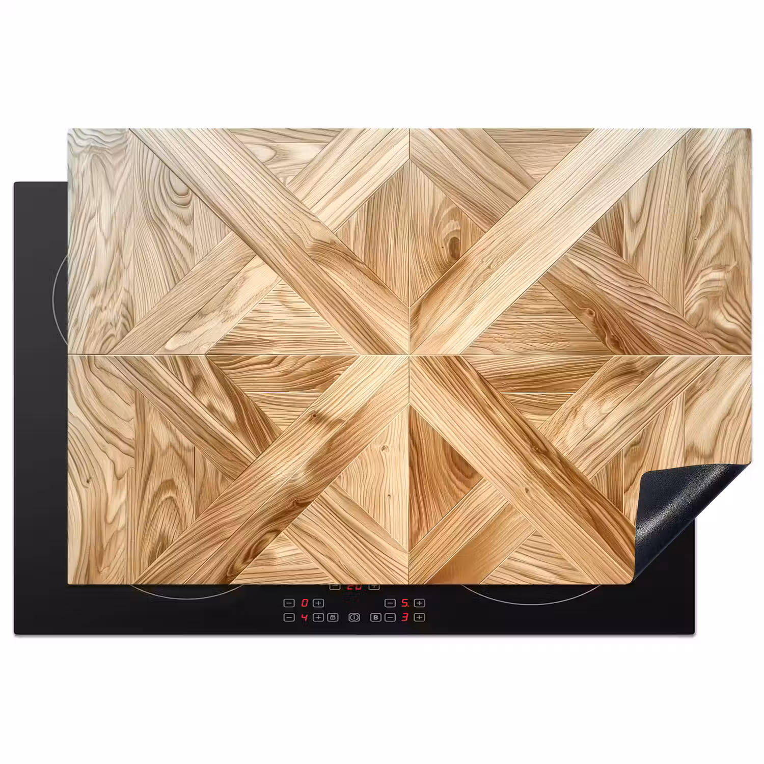 Verschillende Houtnerven in Visgraatpatroon Inductie beschermer vinyl 3mm klein -3d