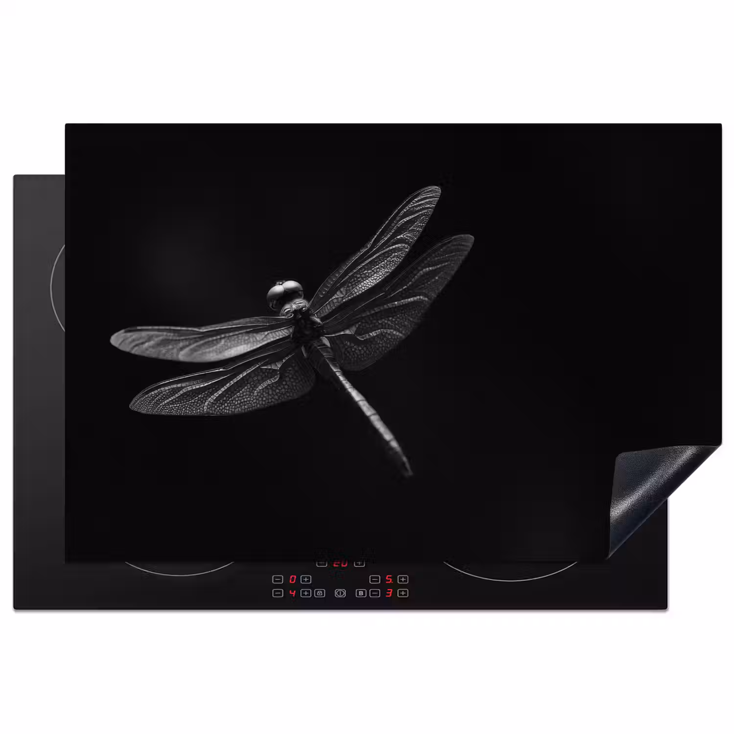 Libelle - Dieren - Zwart - Insect Inductie beschermer vinyl 3mm klein -3d