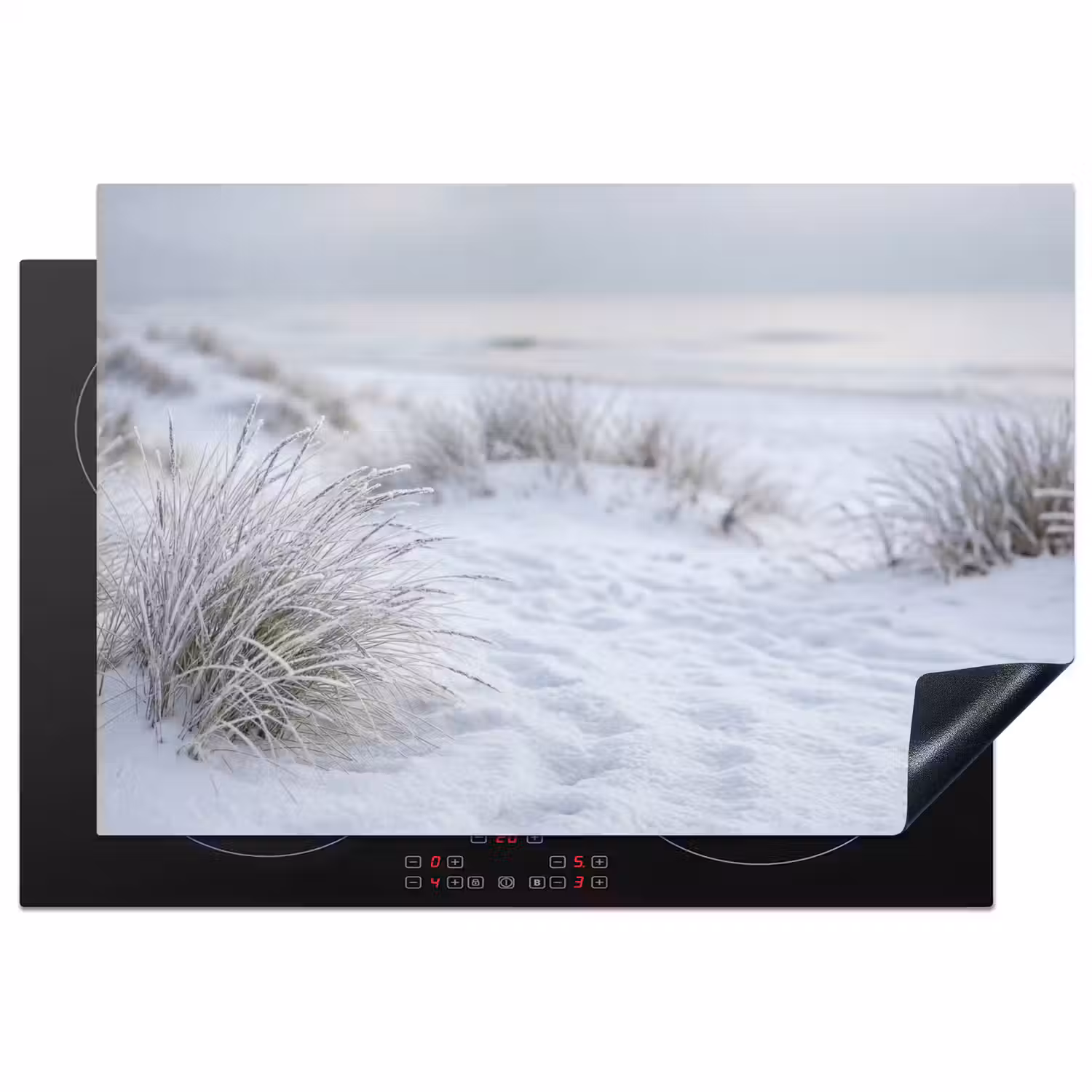 Duinen - Sneeuw - Strand - Winter - Serene Inductie beschermer vinyl 3mm klein -3d