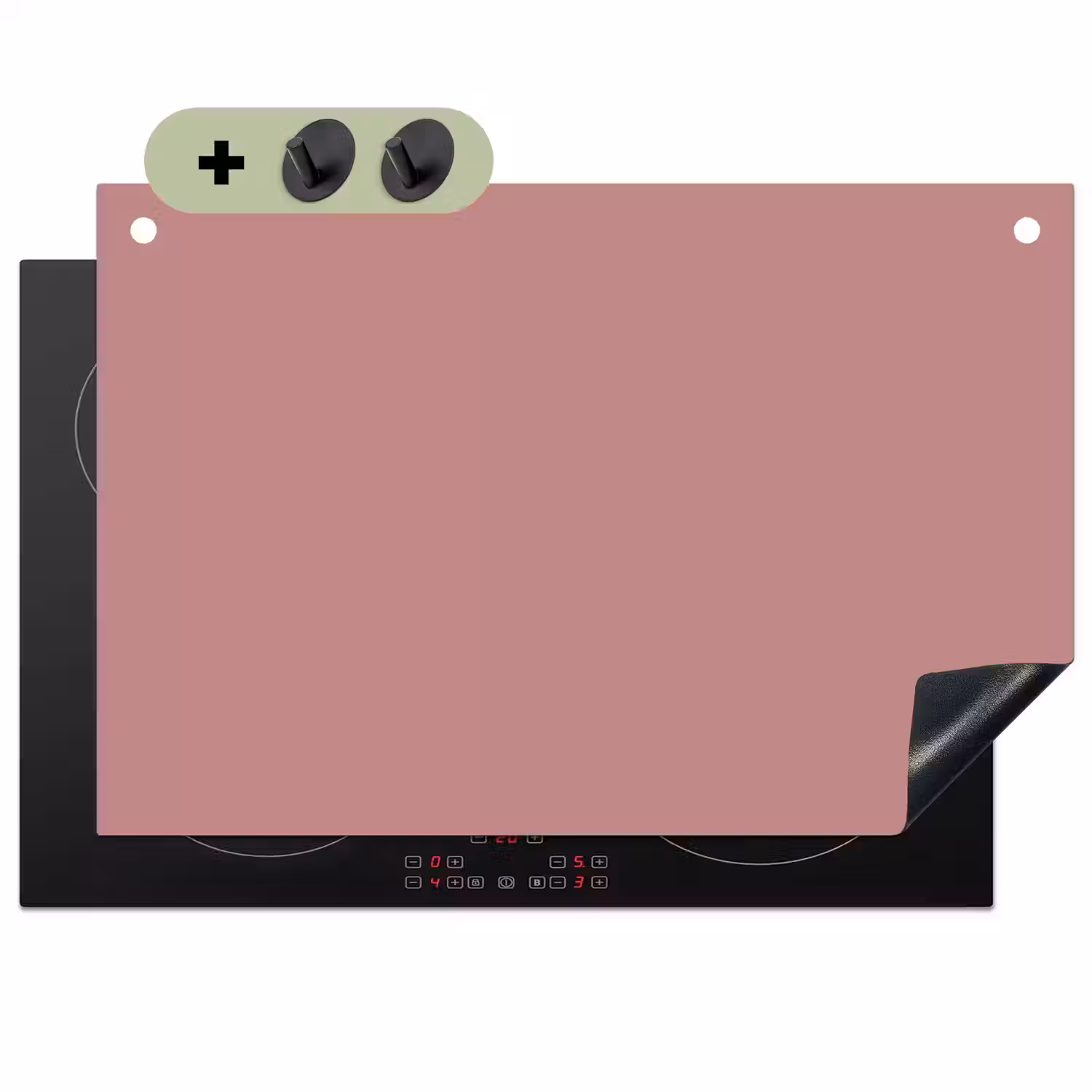 Dusty - Rose - Roze Inductie beschemer met haakjes klein 777 -3d