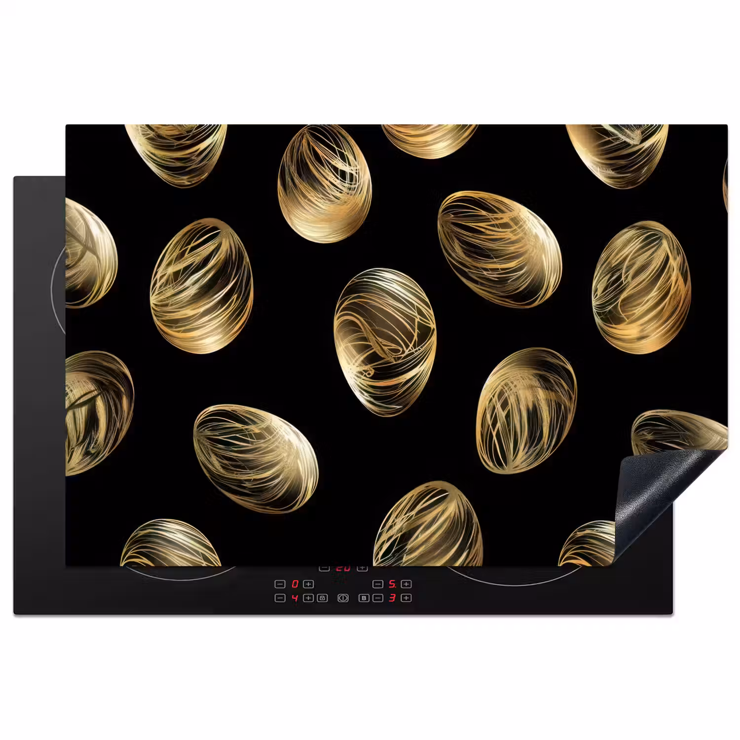 Eieren - Goud - Patroon Inductie beschermer vinyl 3mm klein -3d