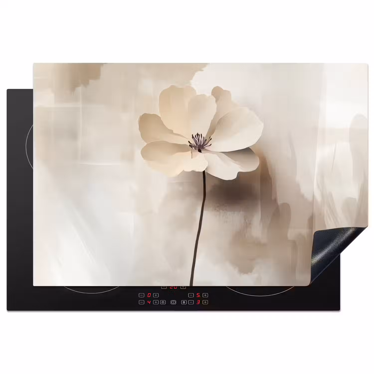 Bloem - Beige - Verf - Schaduw Inductie beschermer vinyl 3mm klein -3d