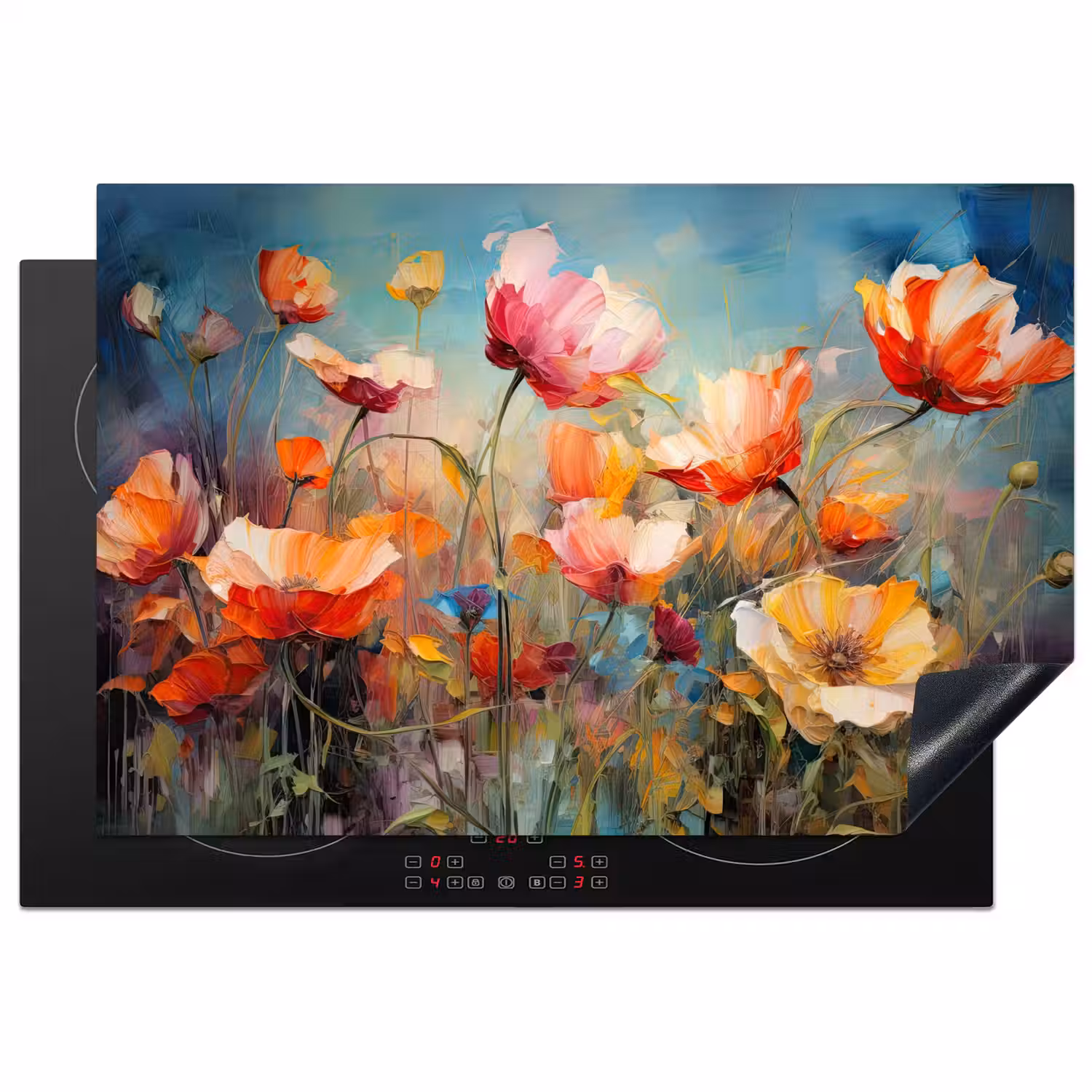 Bloemen - Watercolor - Kunst - Botanisch - Natuur Inductie beschermer vinyl 3mm klein -3d