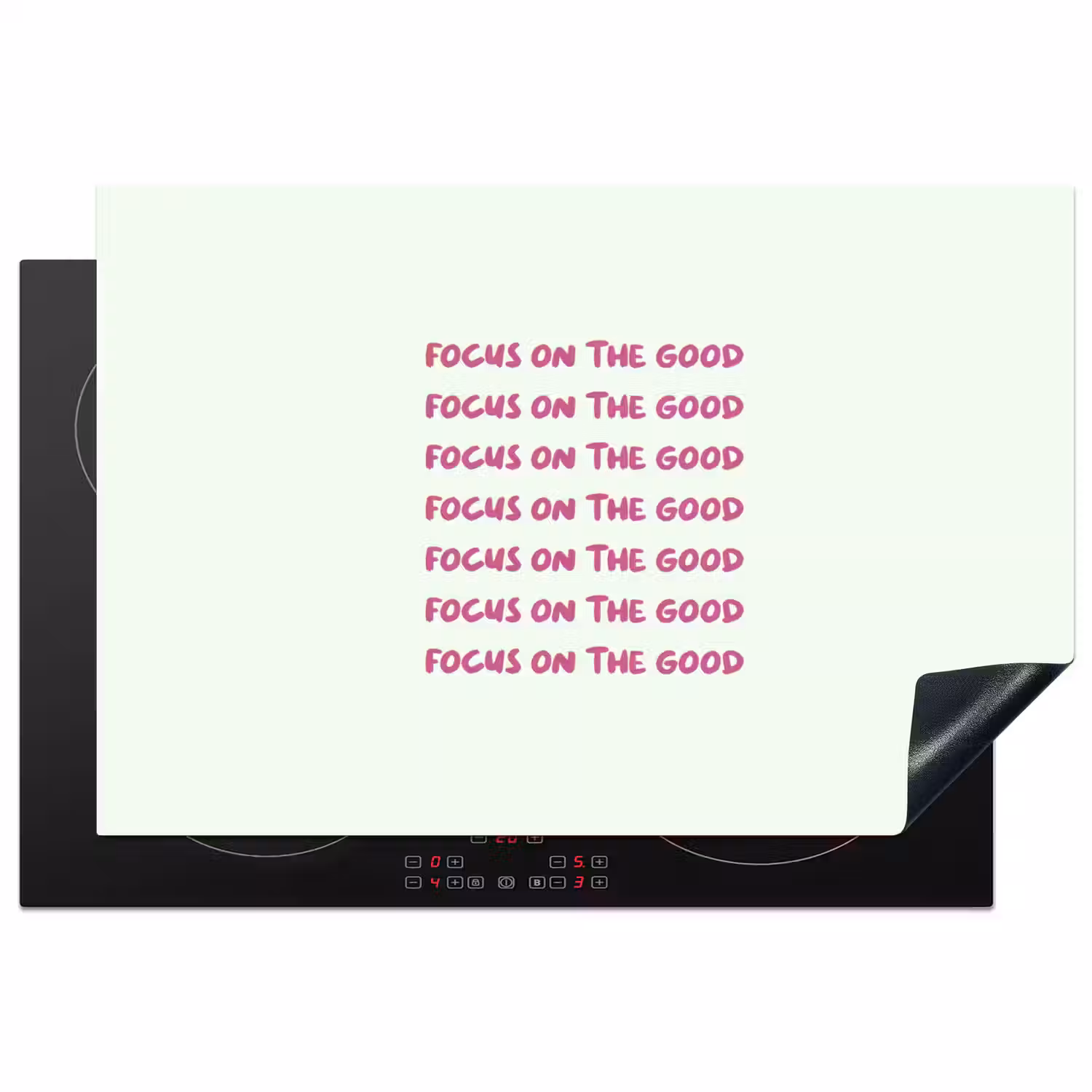 Focus on the good - Roze Inductie beschermer vinyl 3mm klein -3d