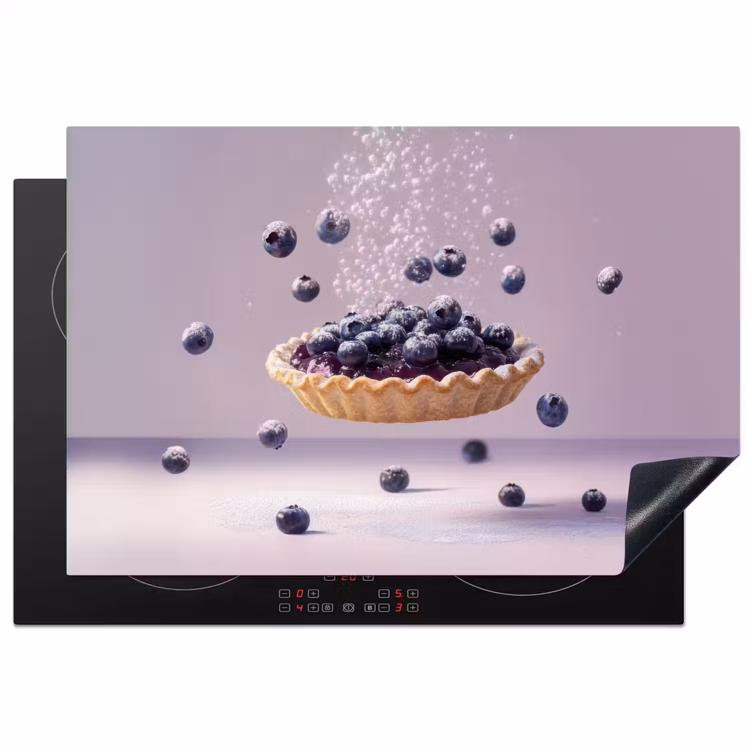 Eten - Taart - Bessen - Blauw Inductie beschermer vinyl 3mm klein -3d