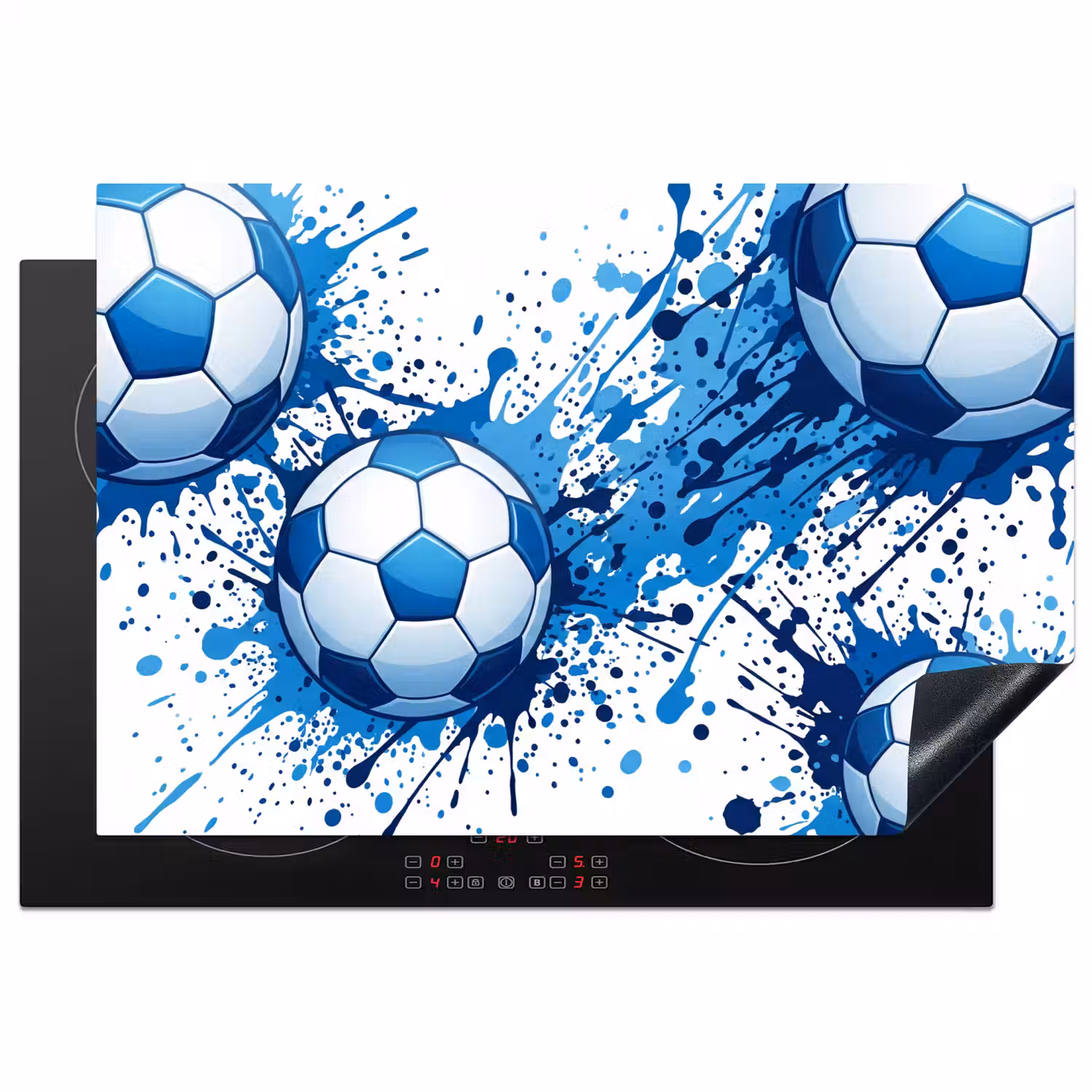 Voetballen - Verf - Sport - Blauw Inductie beschermer vinyl 3mm klein -3d