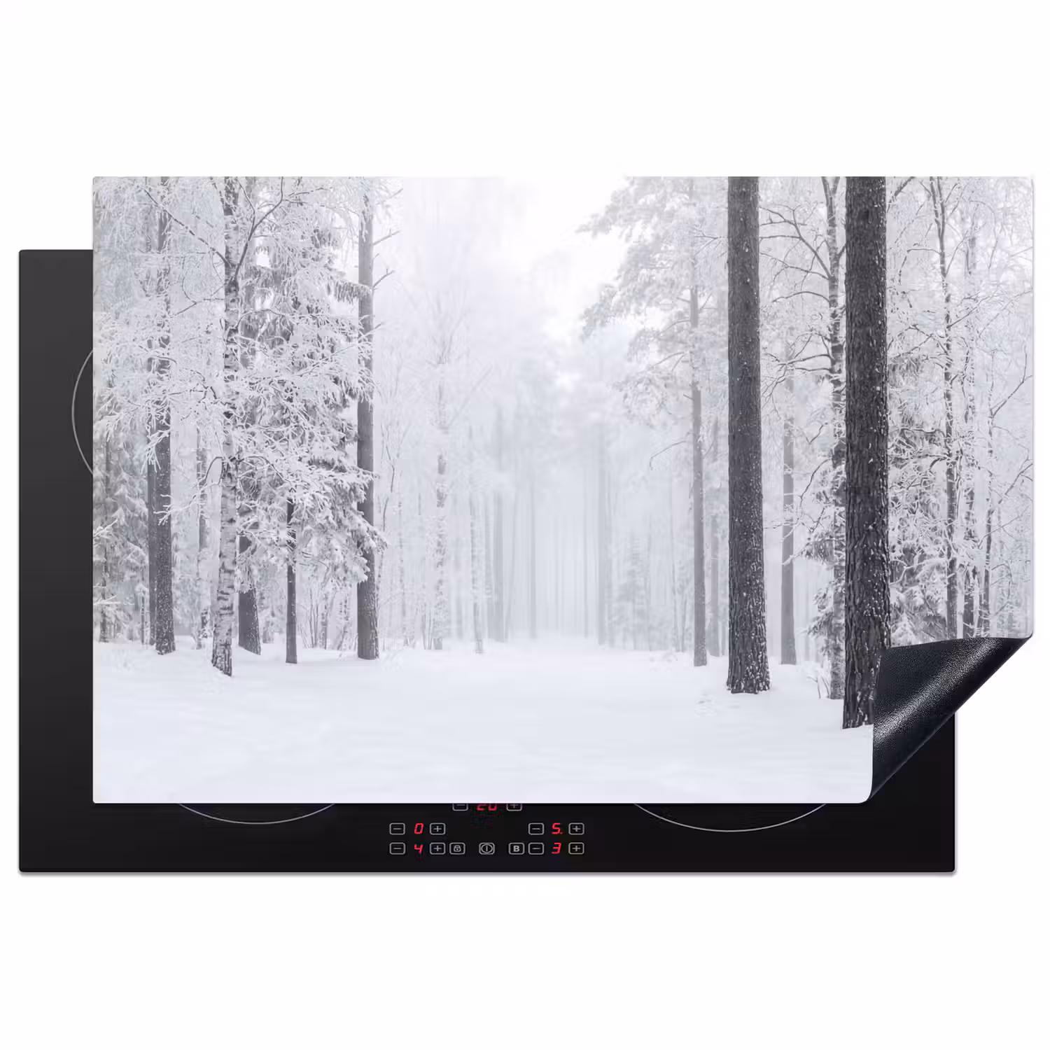 Bos - Sneeuw - Pad - Winter - Stilte Inductie beschermer vinyl 3mm klein -3d