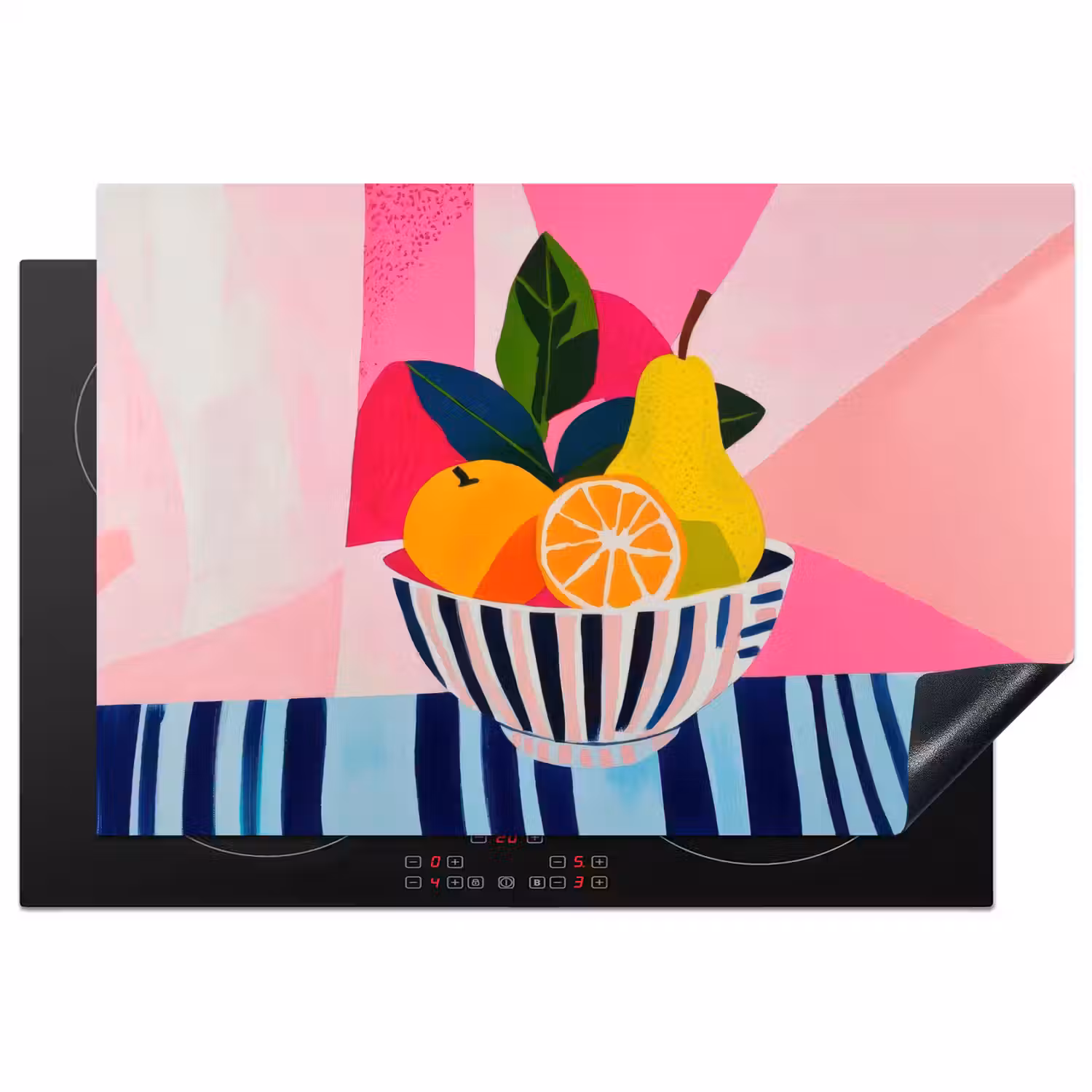 Fruit - Abstracte achtergrond - Roze Inductie beschermer vinyl 3mm klein -3d