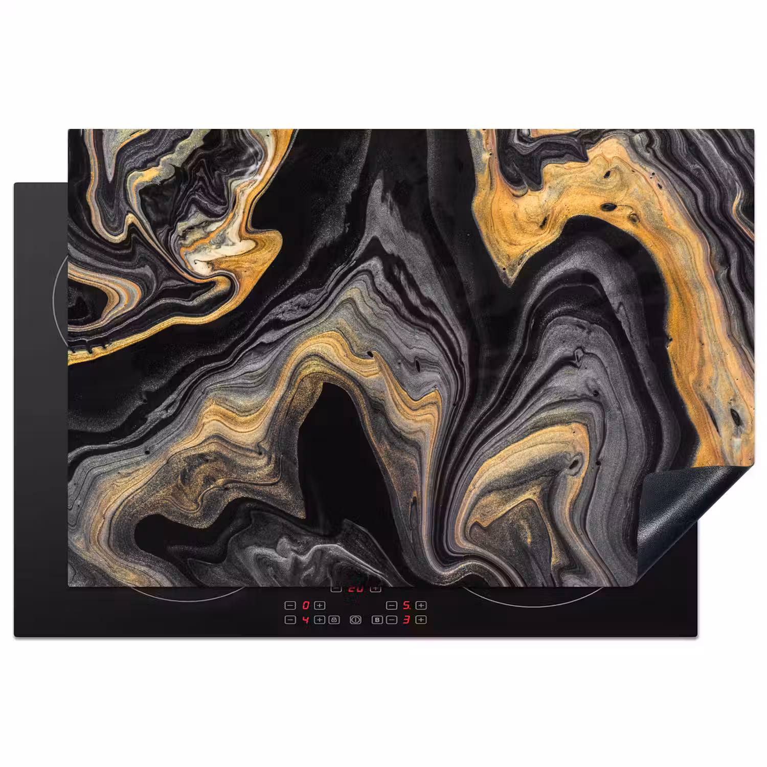 Versmelting van Zwart en Goud Inductie beschermer vinyl 3mm klein -3d