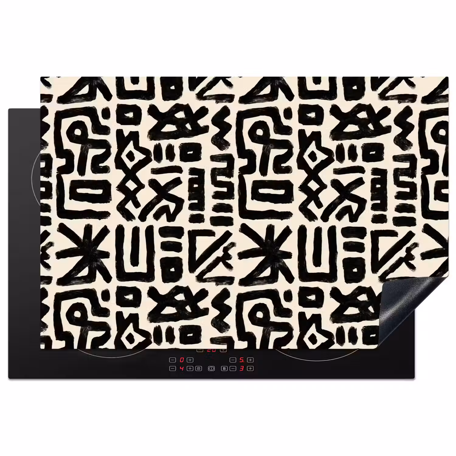 Geometrisch - Figuren - Zwart Inductie beschermer vinyl 3mm klein 276 -3d