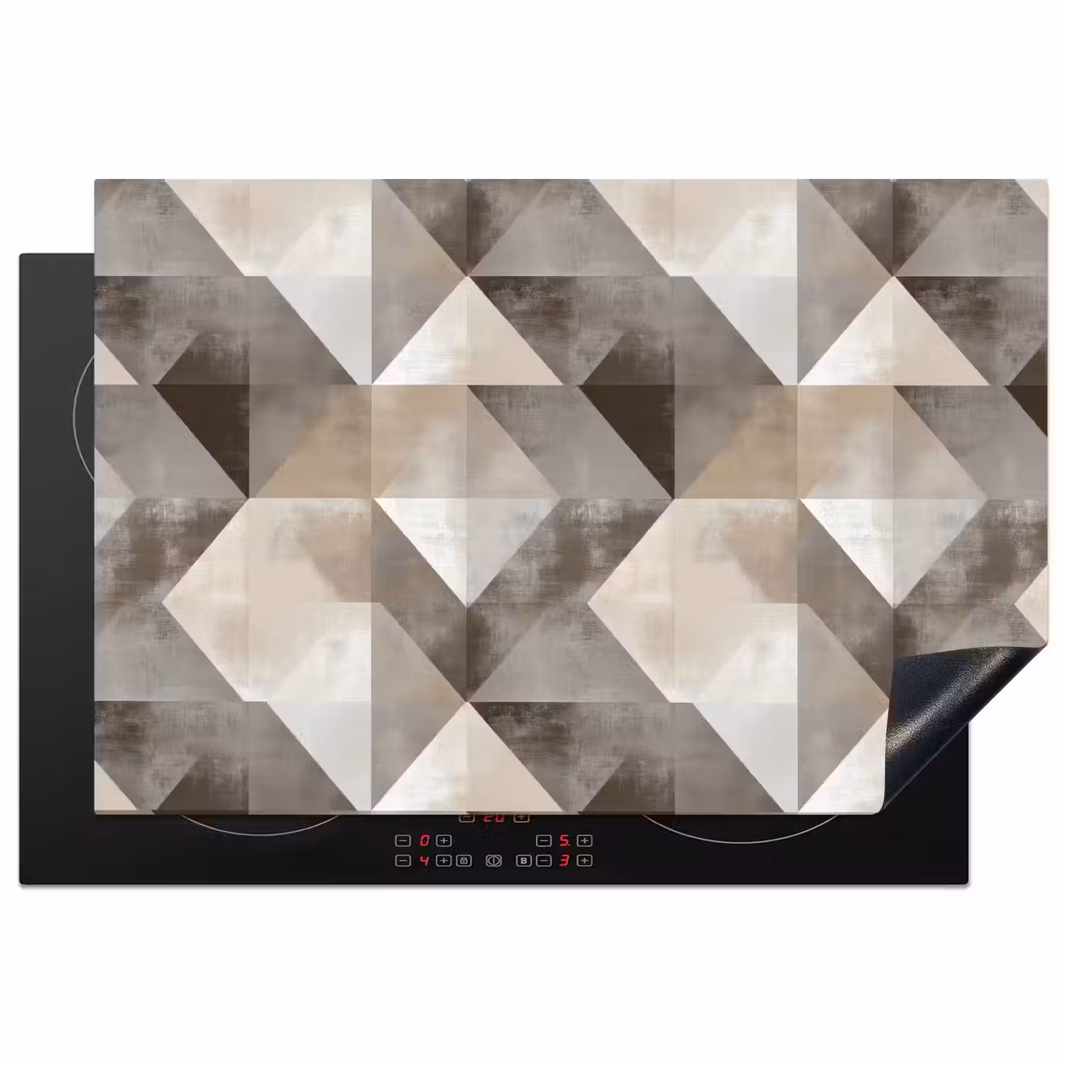 Geometrisch - Motief - Aardetinten Inductie beschermer vinyl 3mm klein 276 -3d