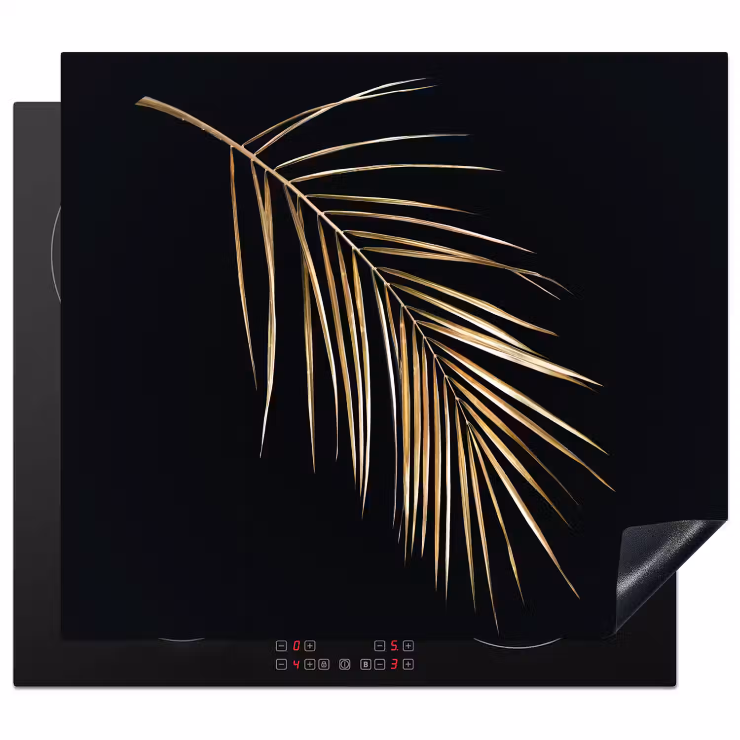 Gouden palmblad Inductie beschermer vinyl 3mm middel -3d