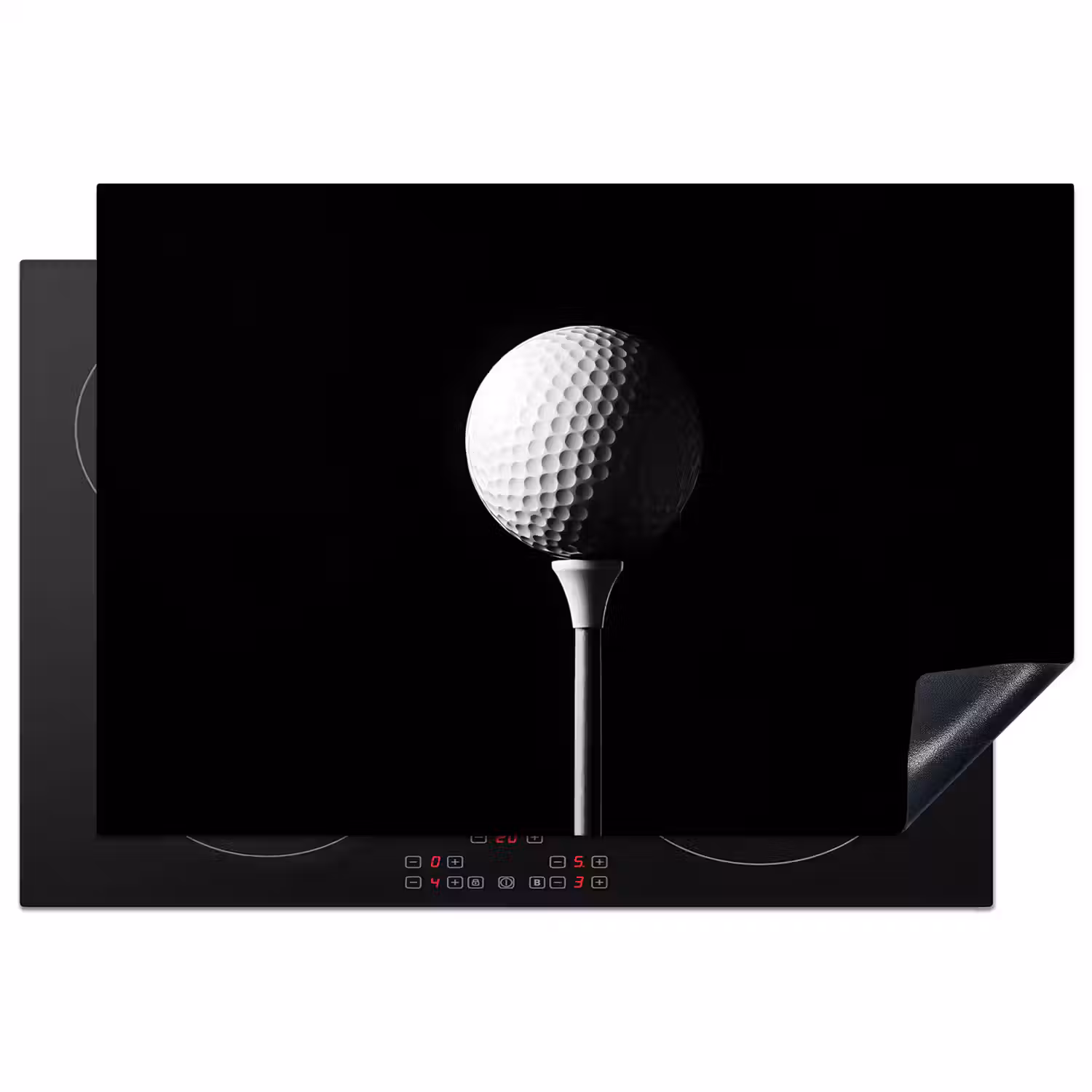 Golfbal - Minimalistisch - Wit Inductie beschermer vinyl 3mm klein -3d