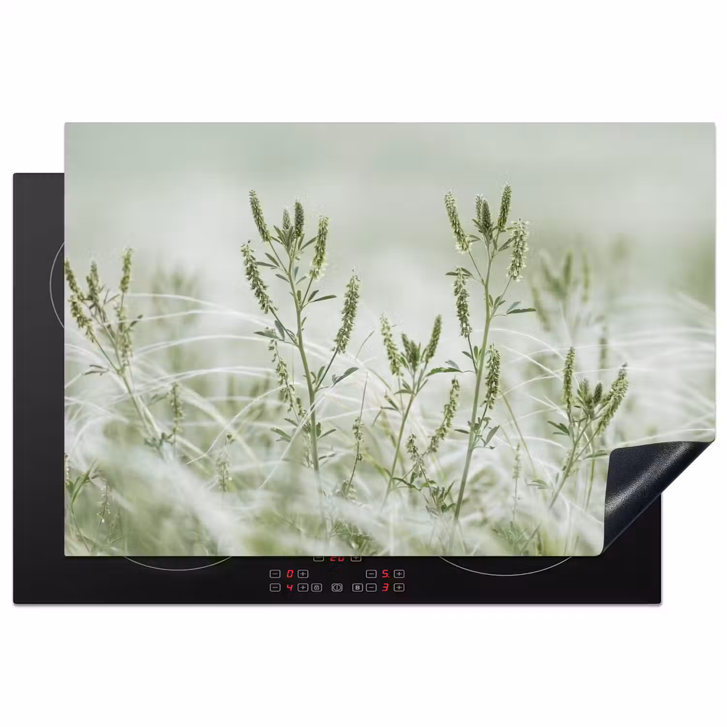 Grassen - Minimalistisch - Groen Inductie beschermer vinyl 3mm klein -3d
