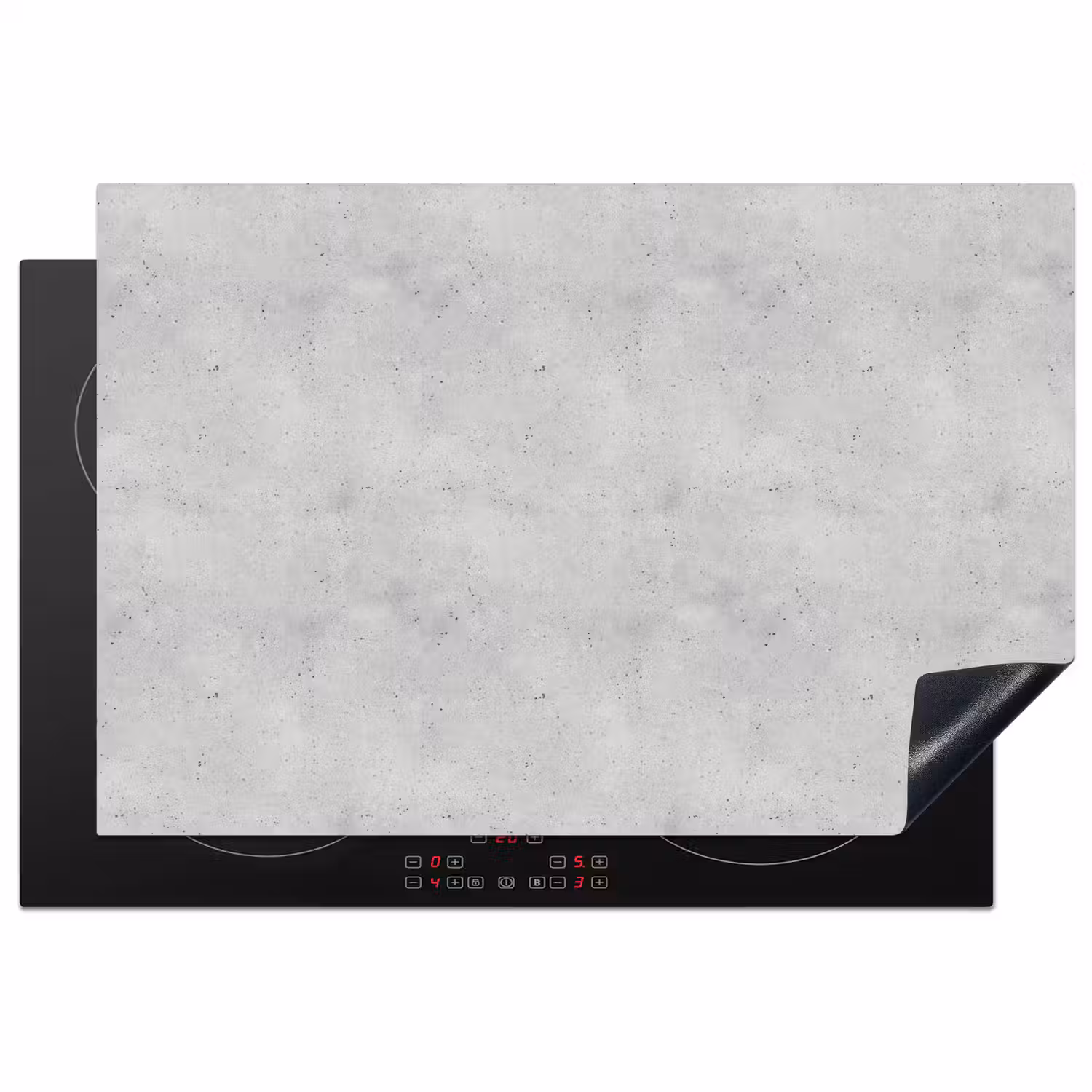 Grijs - Beton - Neutraal Inductie beschermer vinyl 3mm klein 276 -3d