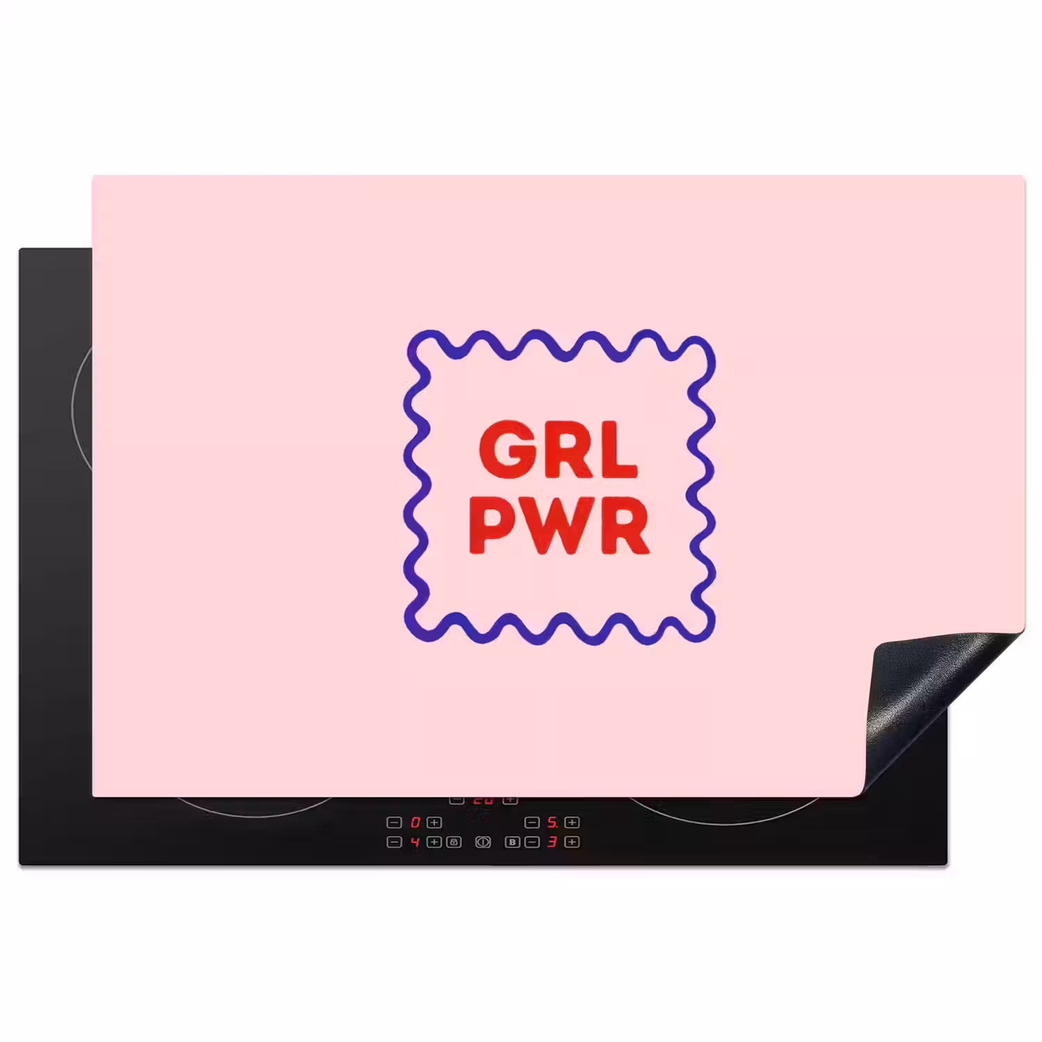 Grl pwr - Roze - Kader Inductie beschermer vinyl 3mm klein -3d