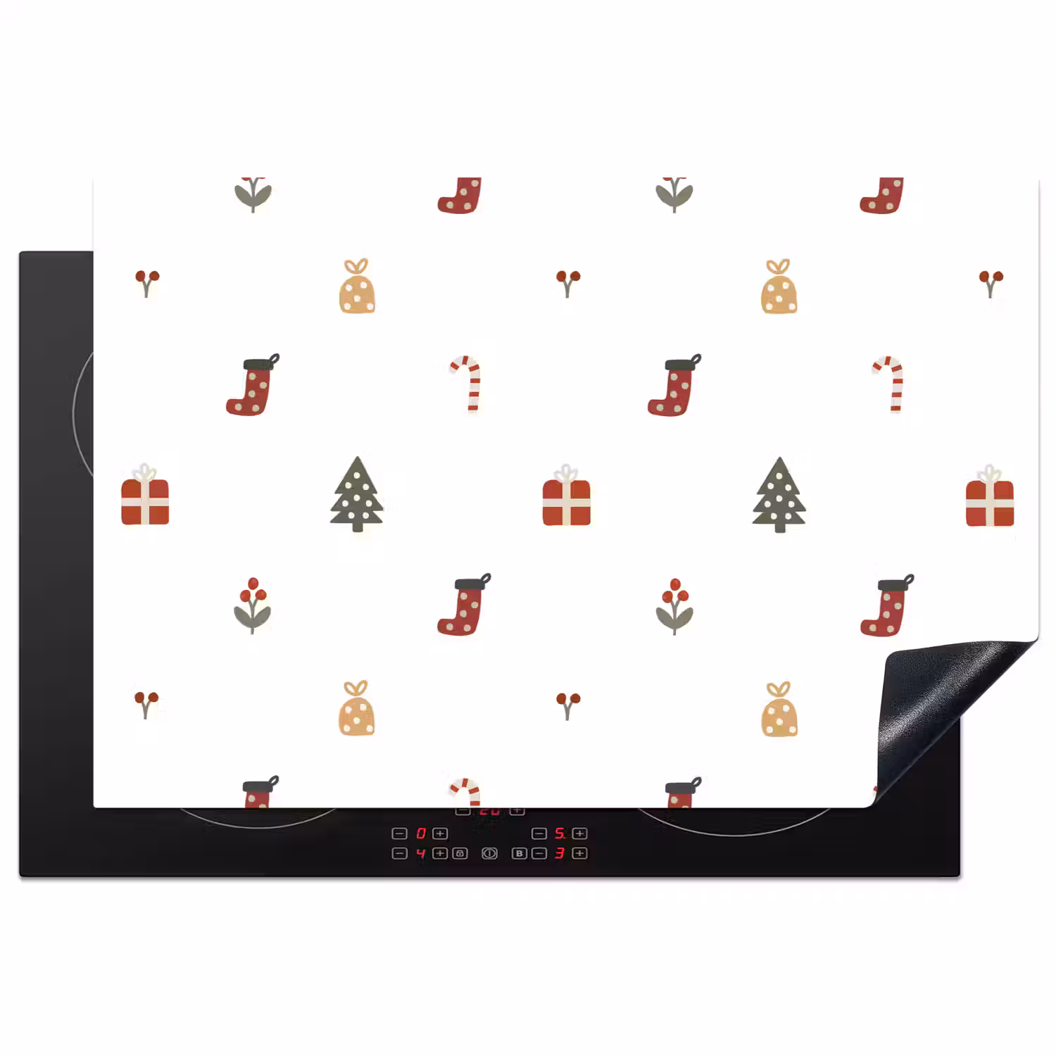 Illustratie - Kerstsymbolen - Wit Inductie beschermer vinyl 3mm klein 276 -3d