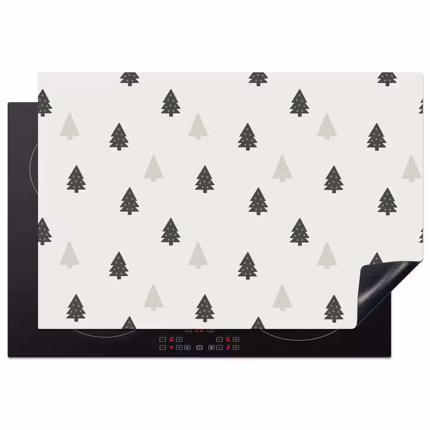 Illustratie - Kerstbomen - Wit Inductie beschermer vinyl 3mm klein 276 -3d