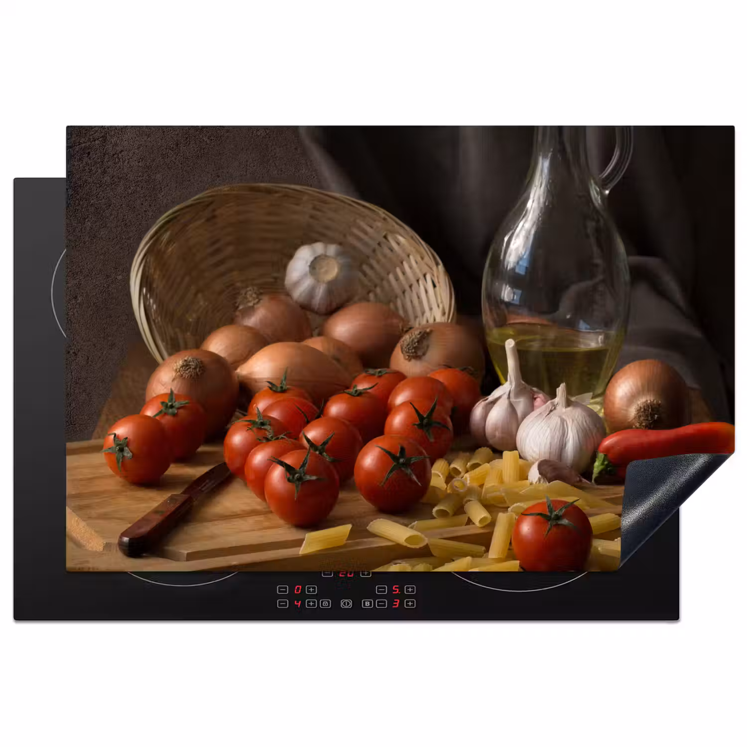 Ingrediënten van de Mediterrane Keuken Inductie beschermer vinyl 3mm klein -3d
