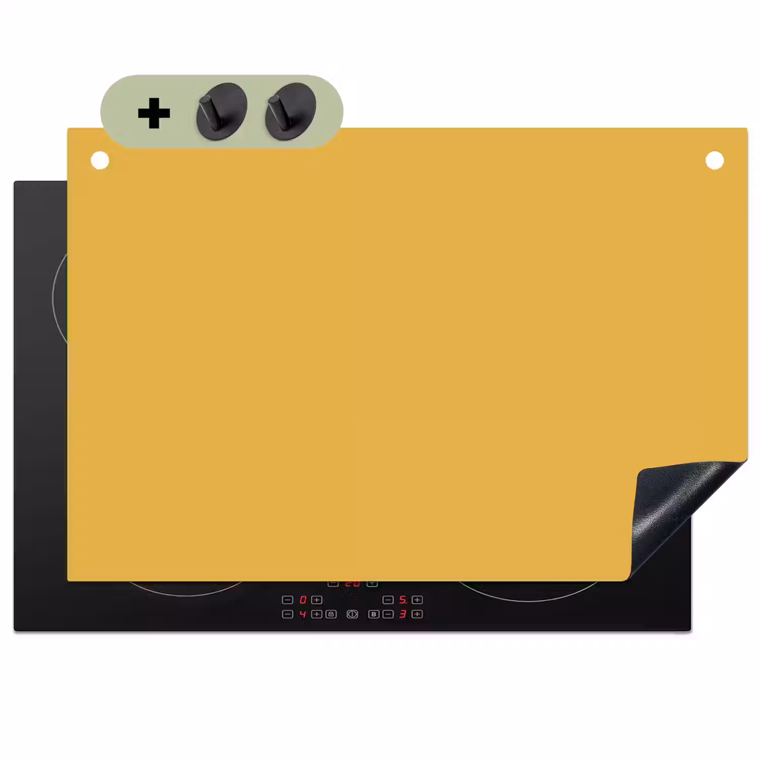 Joyful - Mustard - Geel Inductie beschemer met haakjes klein 777 -3d