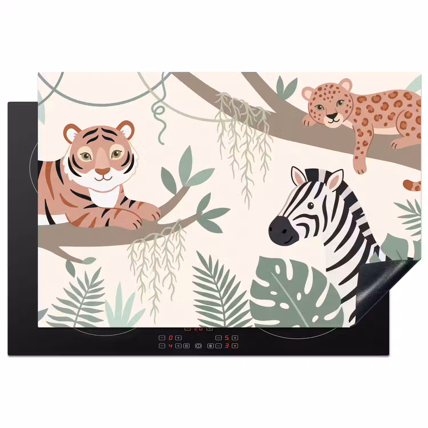 Jungle - Rustiek - Pastel Inductie beschermer vinyl 3mm klein -3d