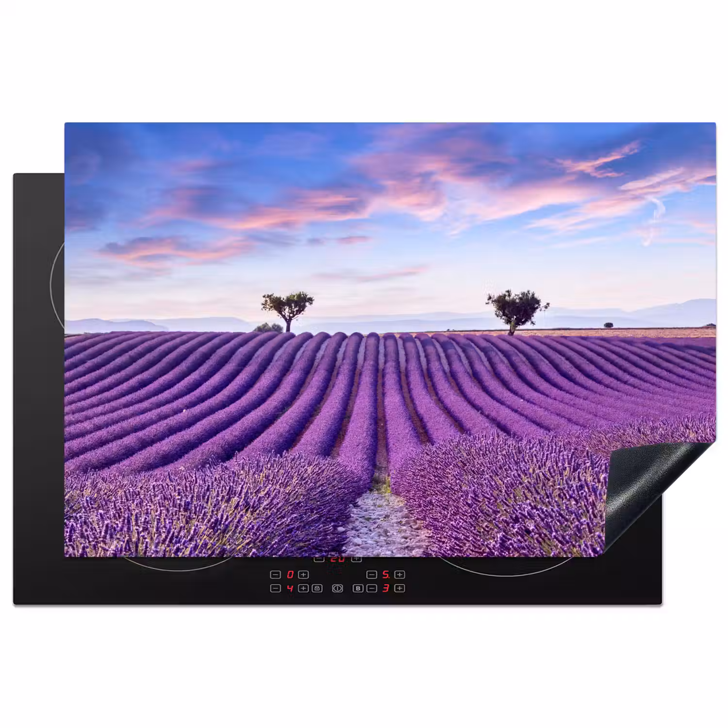 Lavendel - Natuur - Paars - Bomen - Bloemen Inductie beschermer vinyl 3mm klein -3d
