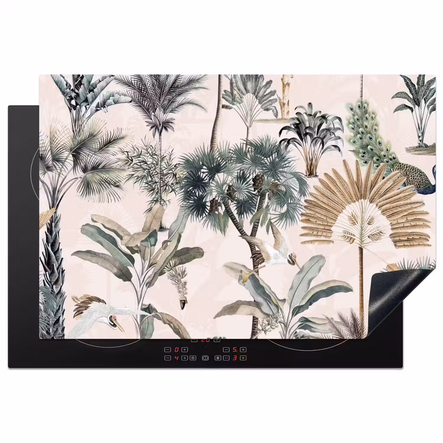 Bladeren - Monstera - Jungle - Tropical Inductie beschermer vinyl 3mm klein -3d