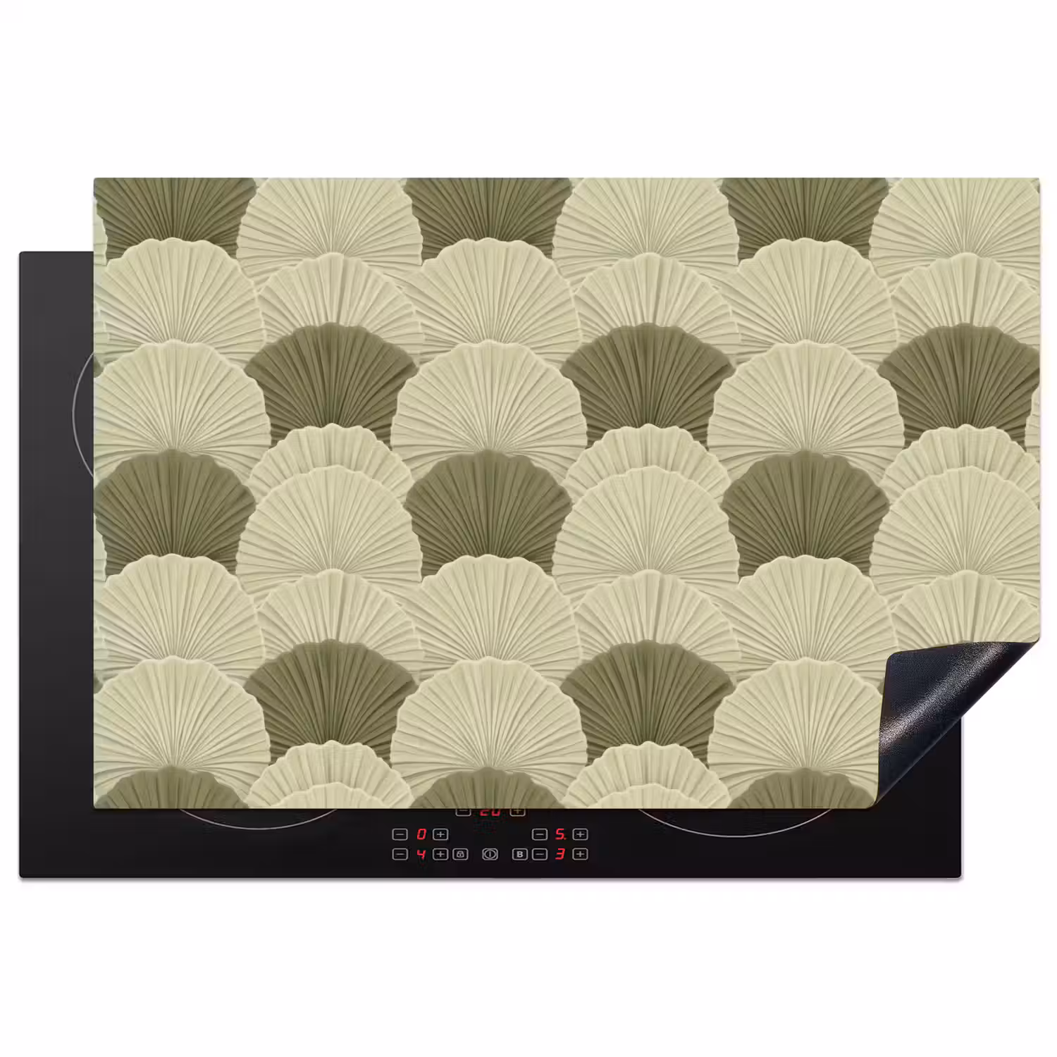 Bladeren - Structuur - Groen Inductie beschermer vinyl 3mm klein 276 -3d