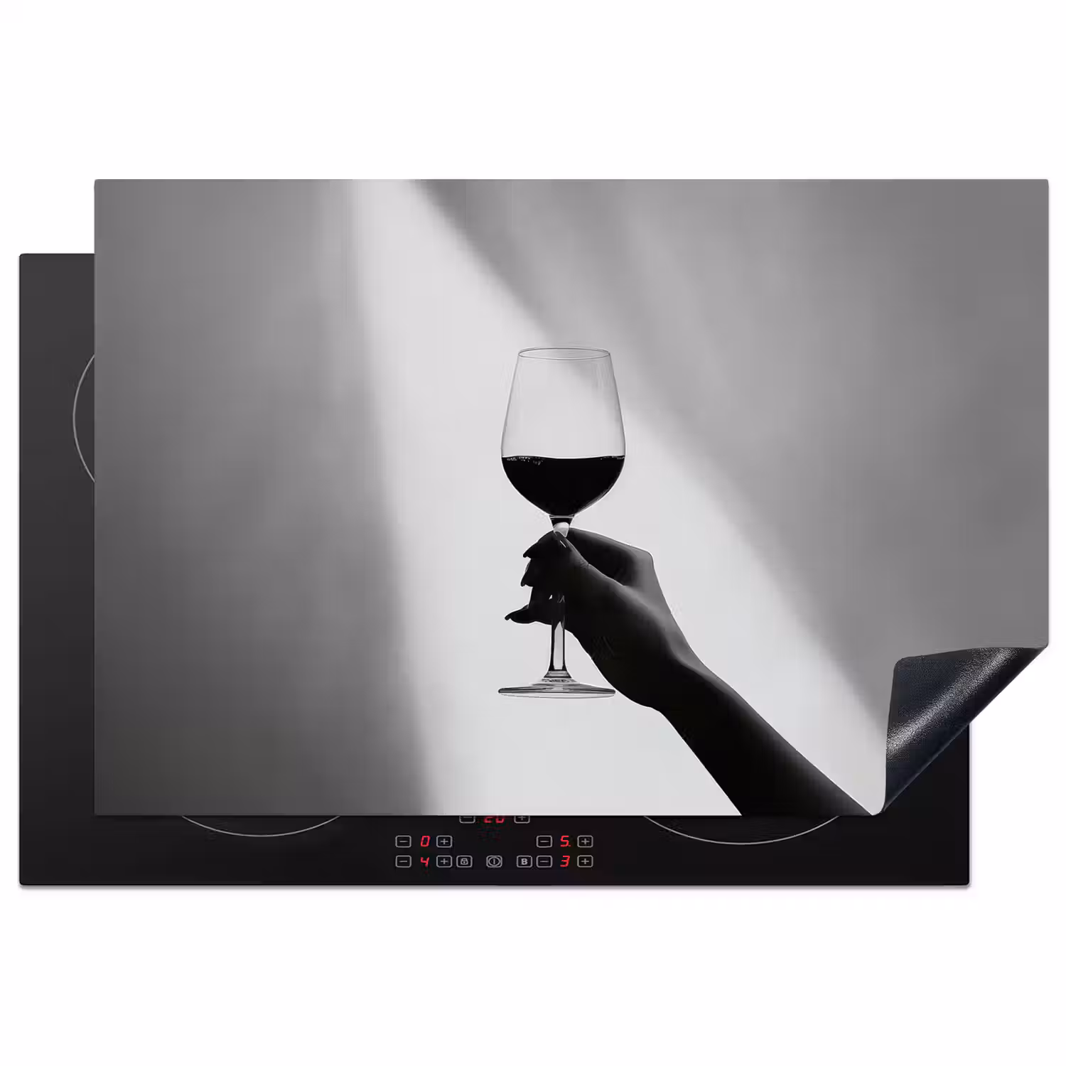 Lichtinval - Wijn - Rood - Glas Inductie beschermer vinyl 3mm klein -3d