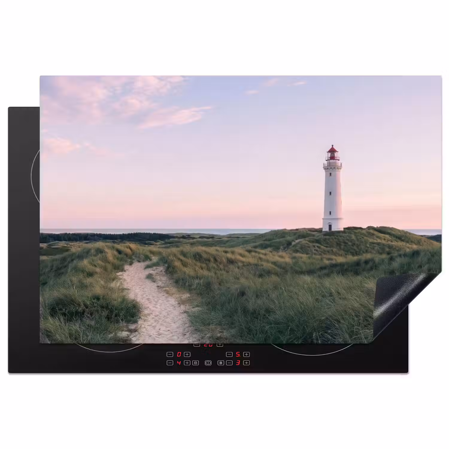 Vuurtoren - Duinlandschap - Zee Inductie beschermer vinyl 3mm klein -3d