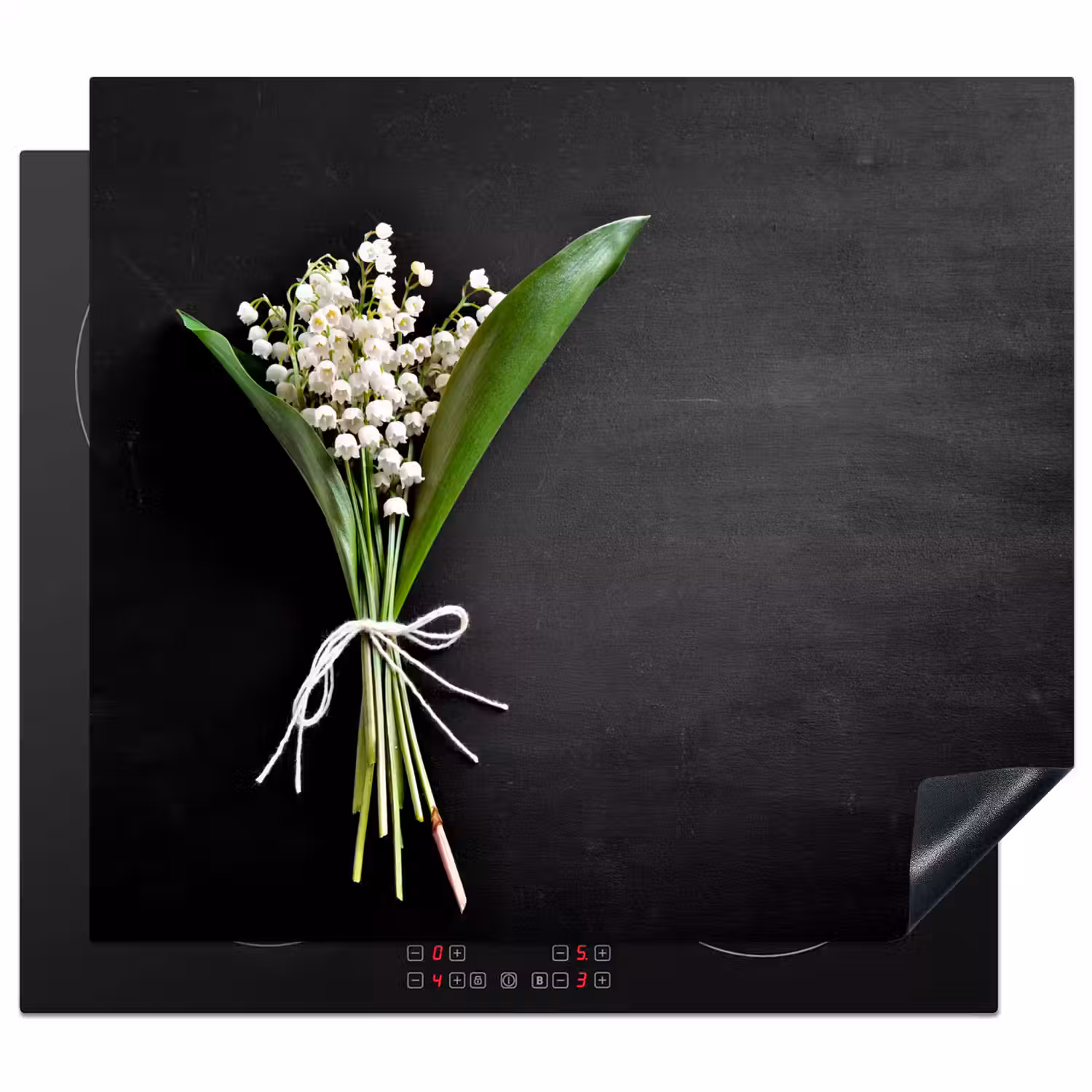 Lelietjes van dalen - Bloemen - Strik - Flora Inductie beschermer vinyl 3mm middel -3d