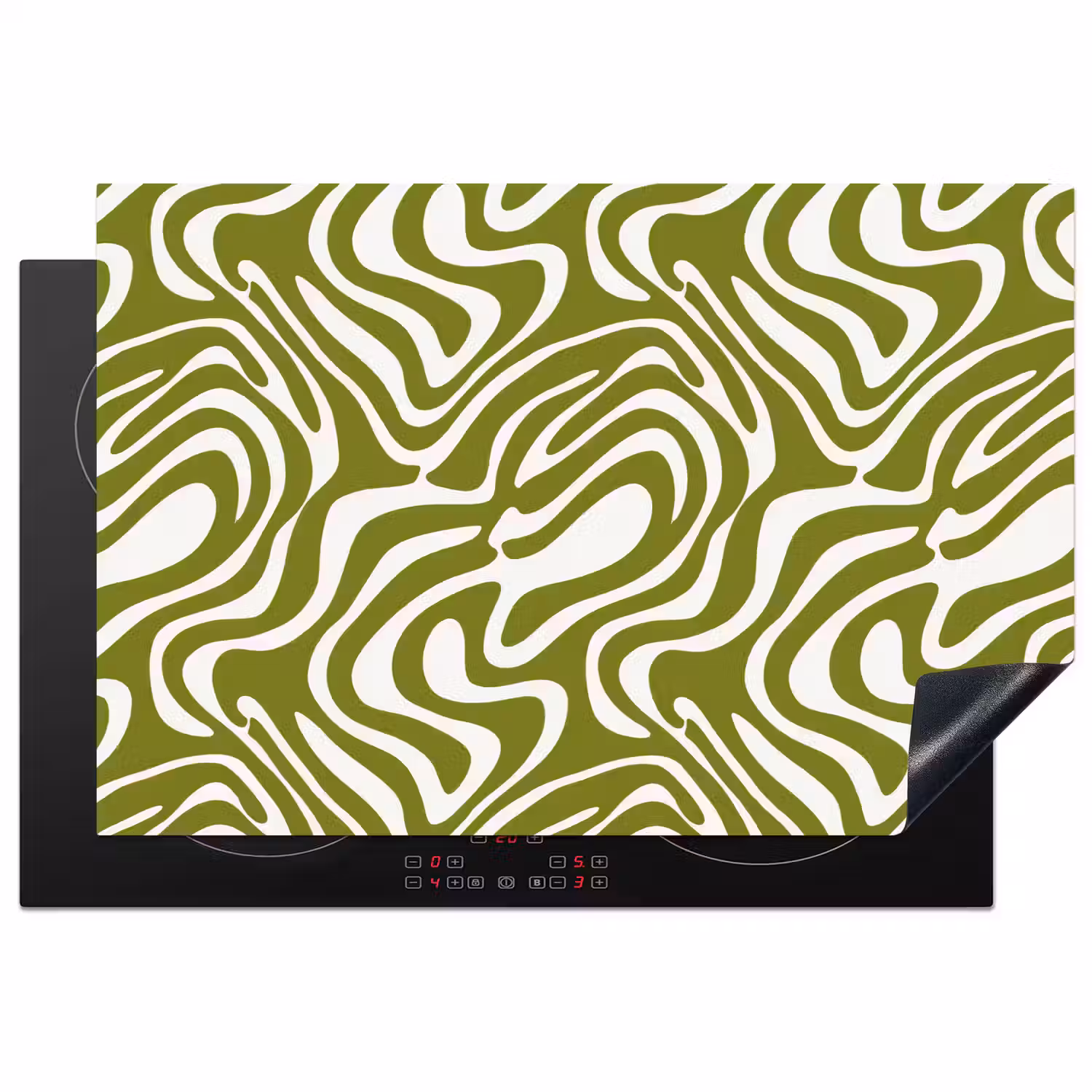 Lijnpatroon - Groen - Organisch Inductie beschermer vinyl 3mm klein 276 -3d