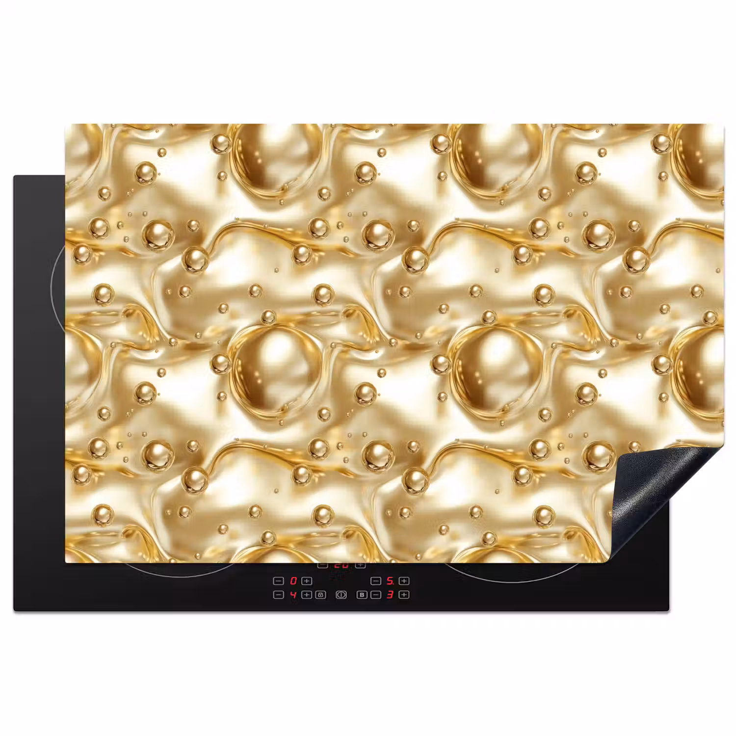 Vloeibaar - Druppels - Goud Inductie beschermer vinyl 3mm klein 276 -3d