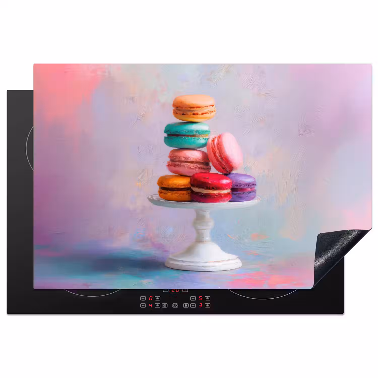 Macarons - Schaal - Pastel - Kleurrijk Inductie beschermer vinyl 3mm klein -3d
