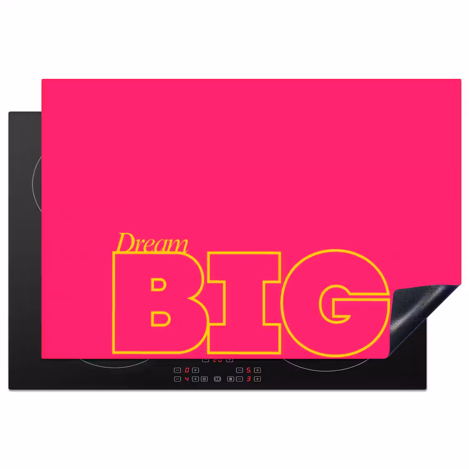 Minimalistisch - Roze - Dream big - Grafisch Inductie beschermer vinyl 3mm klein -3d