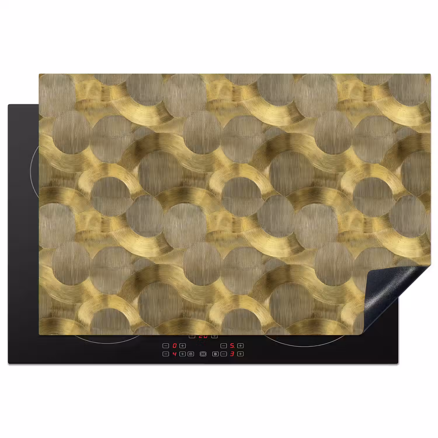 Modern - Geometrisch - Goud Inductie beschermer vinyl 3mm klein 276 -3d