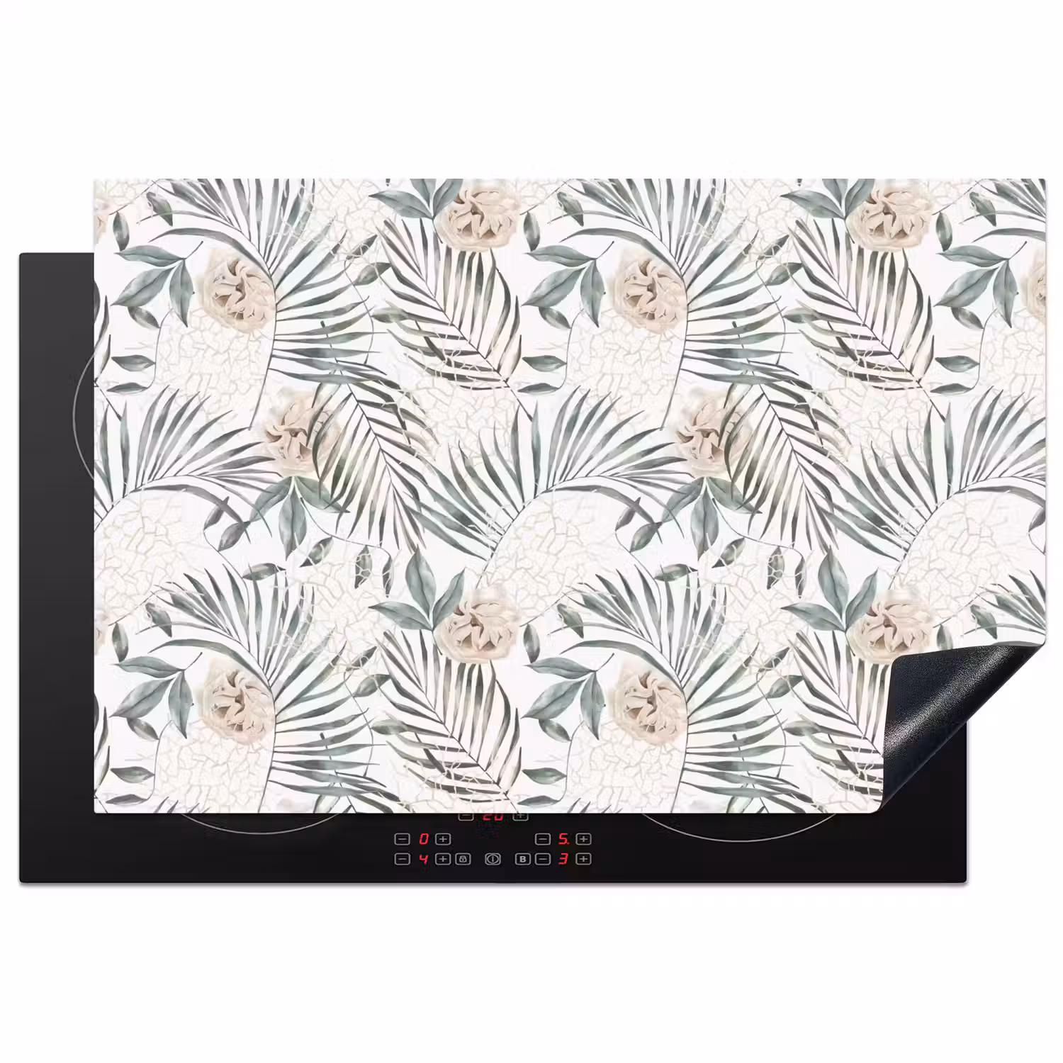 Monstera - Palmblad - Jungle - Tropisch Inductie beschermer vinyl 3mm klein -3d