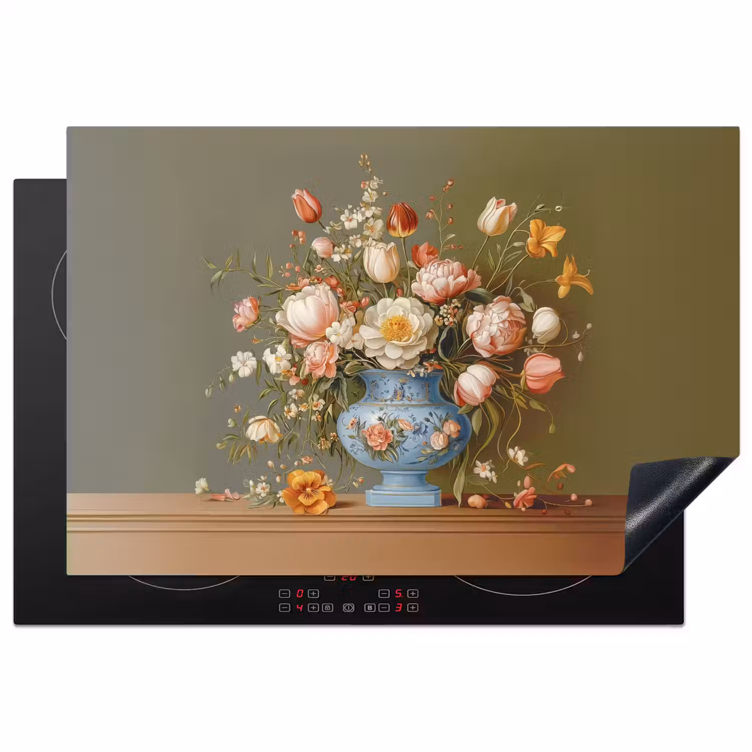 Neutral - Bloemen - Boeket - Vaas Inductie beschermer vinyl 3mm klein -3d