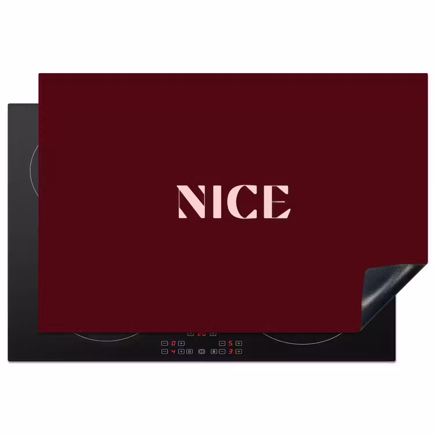 Nice - Bordeaux - Roze Inductie beschermer vinyl 3mm klein -3d