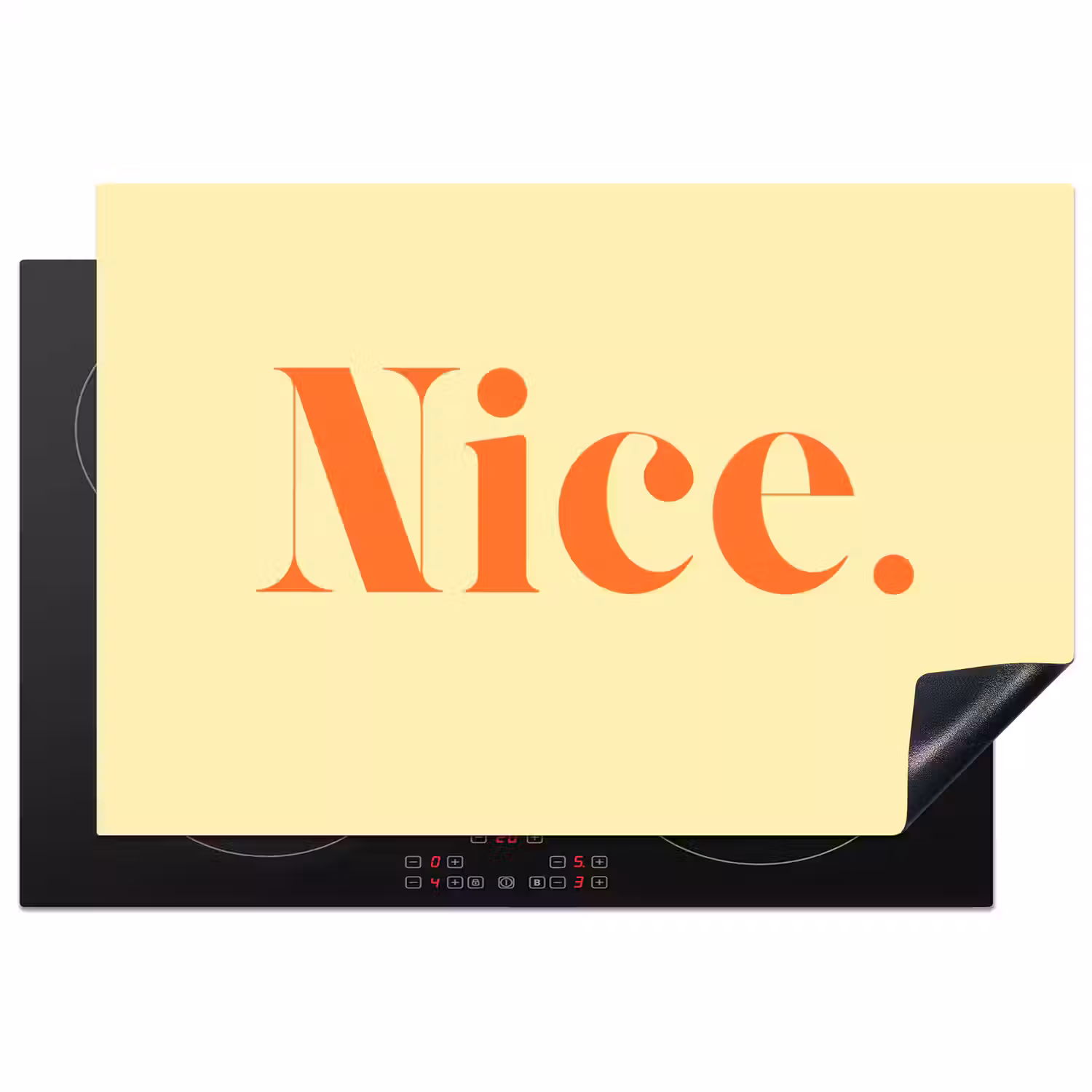 Nice - Oranje - Geel - Minimalistisch Inductie beschermer vinyl 3mm klein -3d