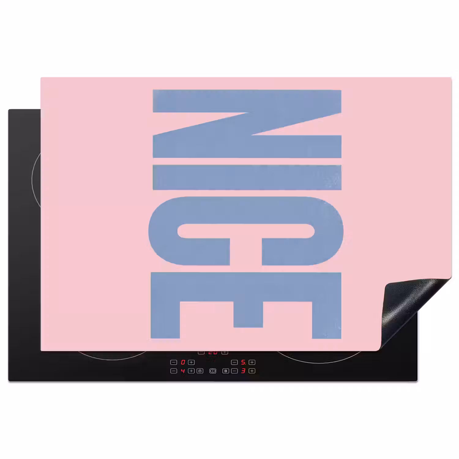 Nice - Paars - Roze Inductie beschermer vinyl 3mm klein -3d