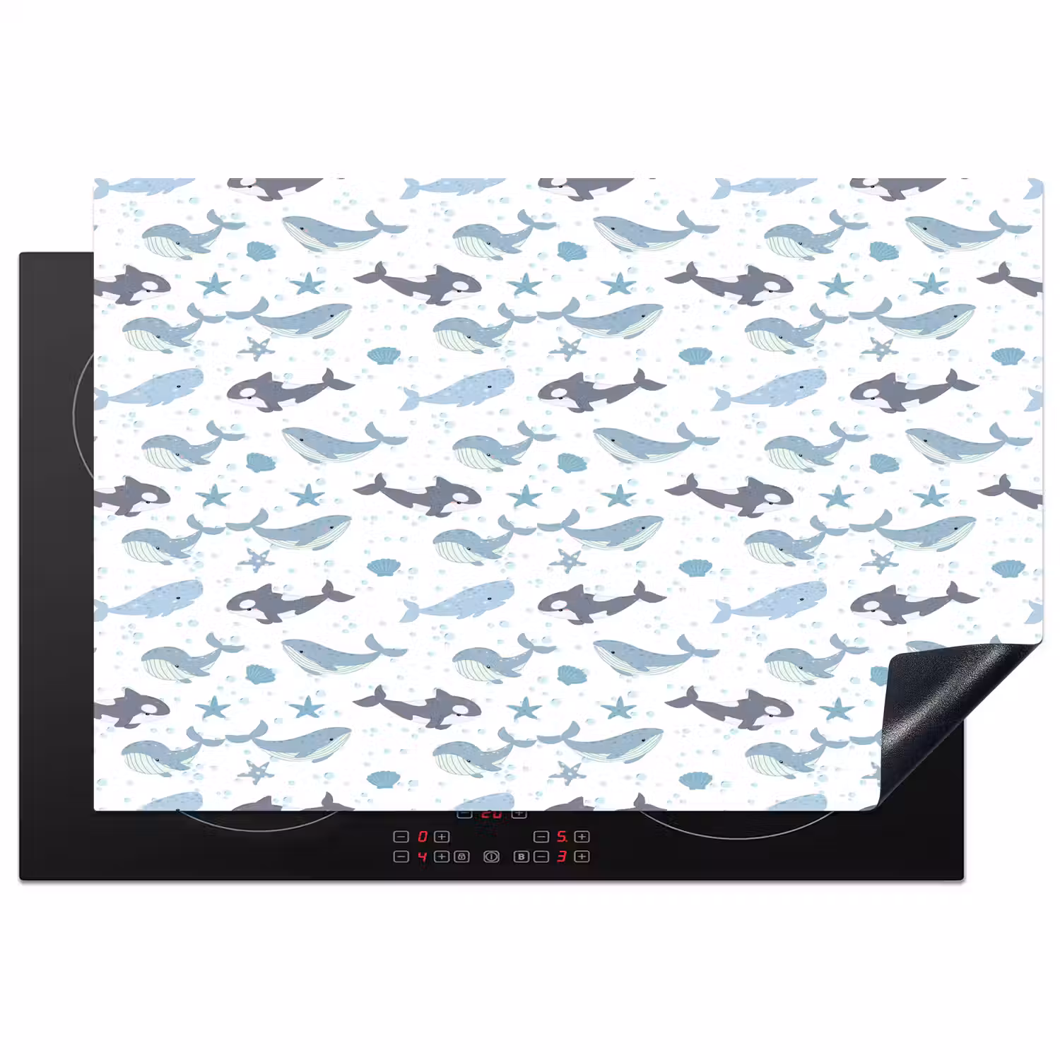 Oceaan - Walvis - Orka - Blauw Inductie beschermer vinyl 3mm klein 276 -3d