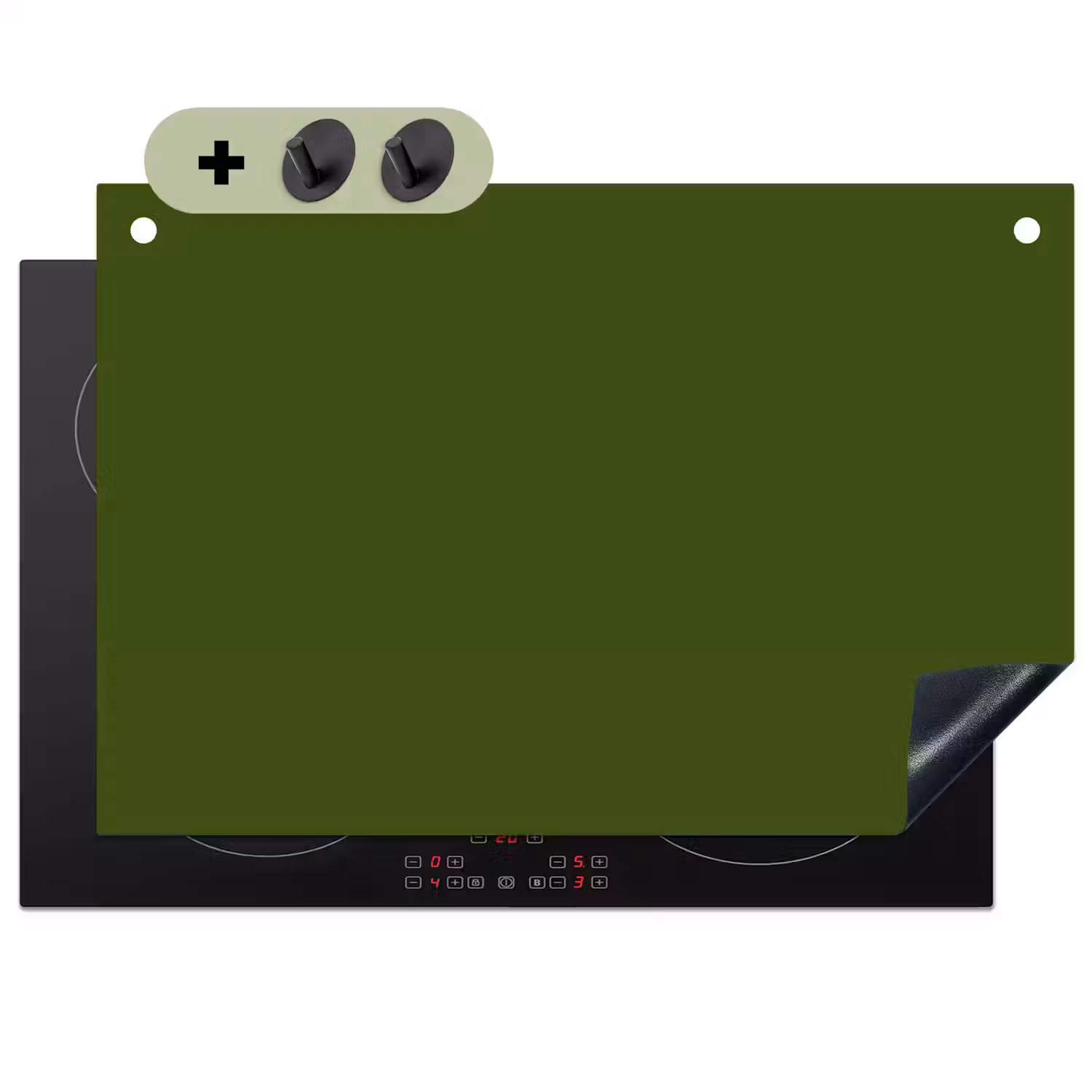 Olive - Drab - Groen Inductie beschemer met haakjes klein 777 -3d