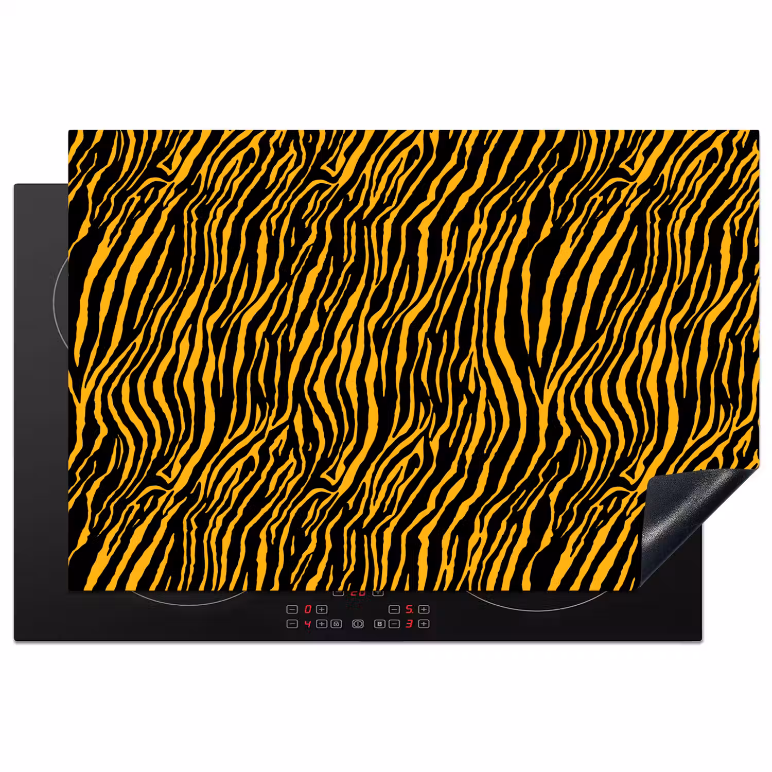Oranje - Tijger - Zwart - Patroon Inductie beschermer vinyl 3mm klein 276 -3d