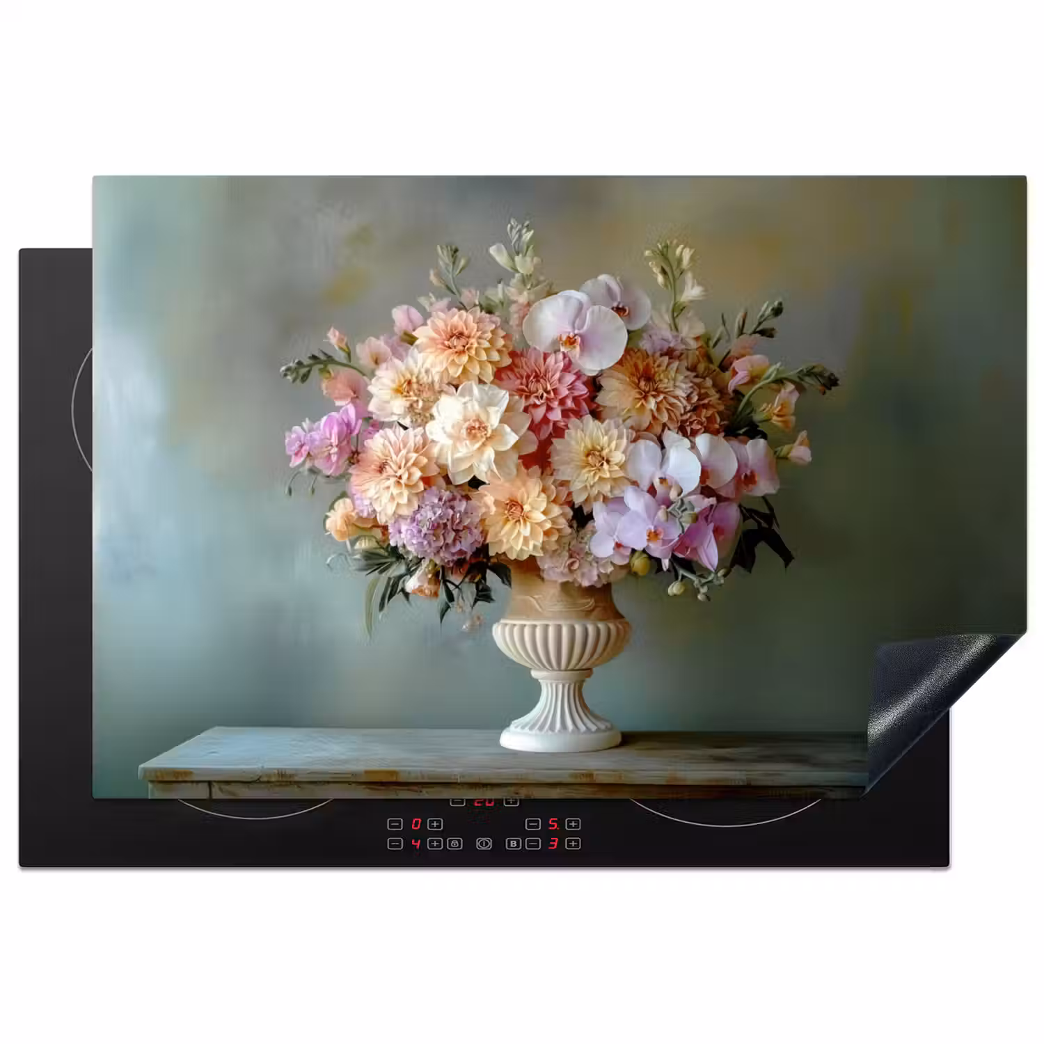 Orchidee - Boeket - Vaas - Bloemen Inductie beschermer vinyl 3mm klein -3d