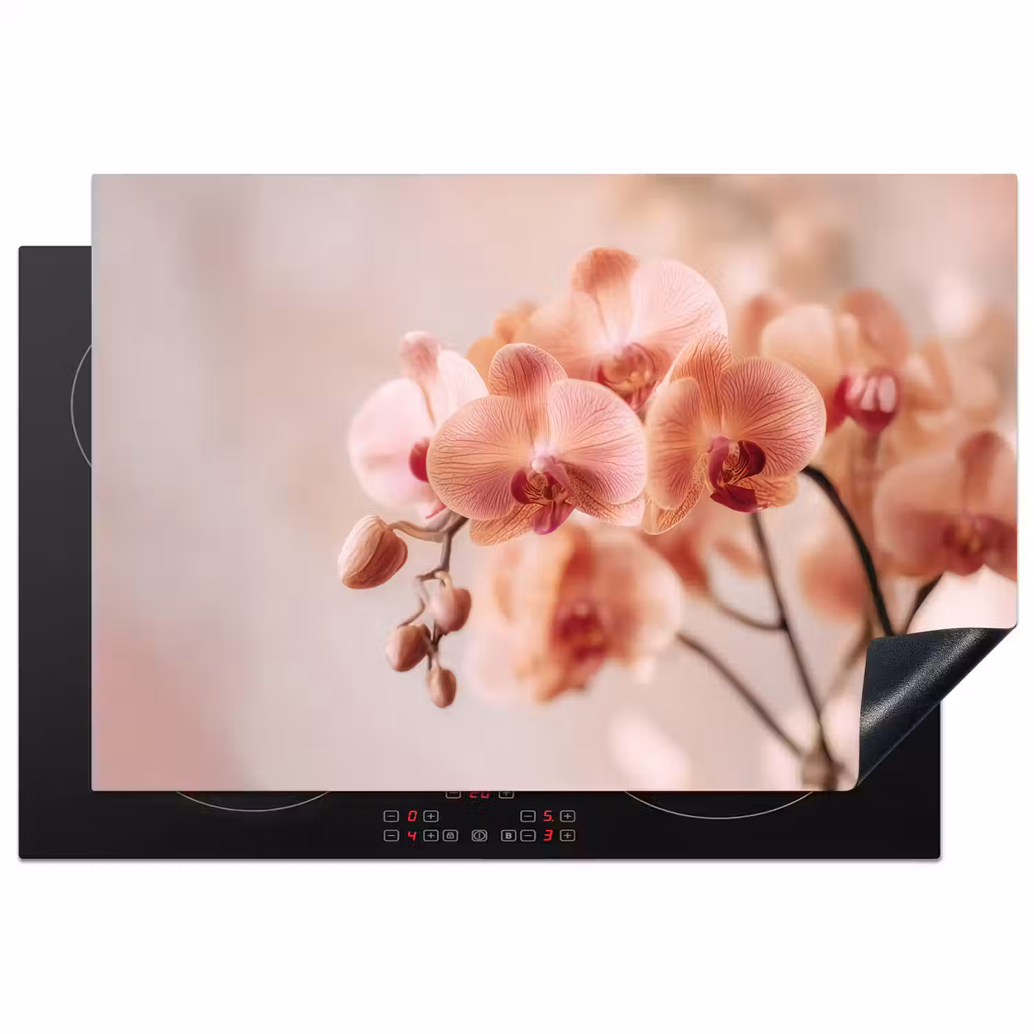 Orchidee - Bloemen - Roze - Bloemblaadjes Inductie beschermer vinyl 3mm klein -3d