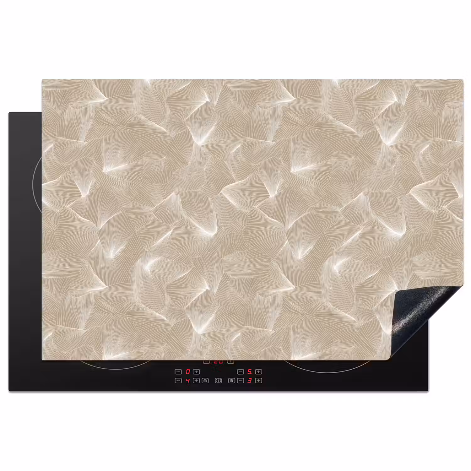 Organisch - Textuur - Beige Inductie beschermer vinyl 3mm klein 276 -3d