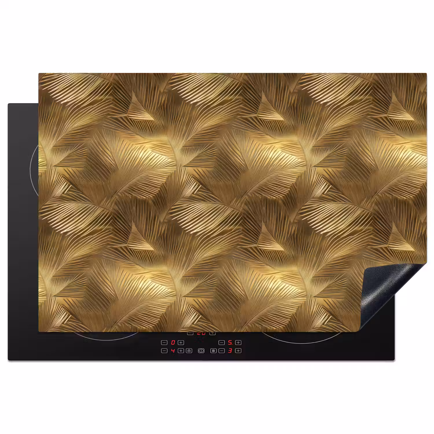 Palm - Waaier - Goud Inductie beschermer vinyl 3mm klein 276 -3d