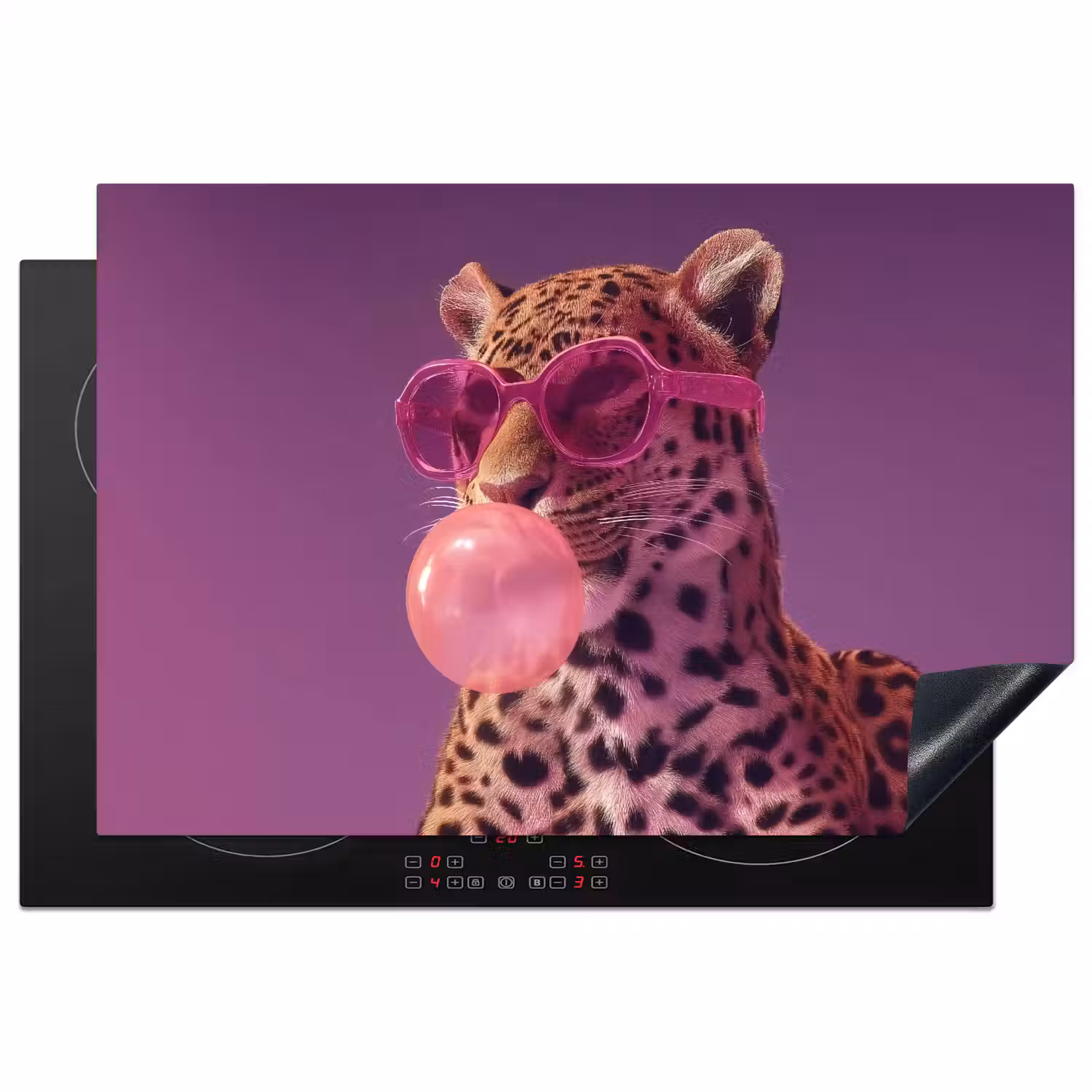 Panter - Zonnebril - Kauwgombel - Roze Inductie beschermer vinyl 3mm klein -3d