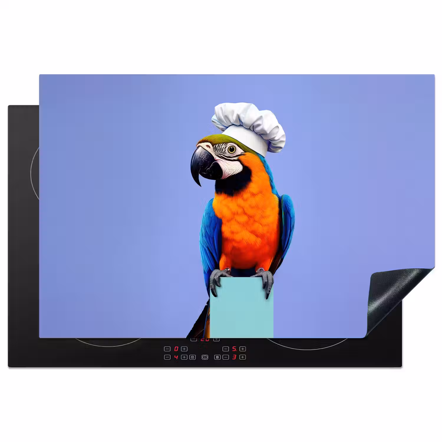 Papegaai - Koksmuts - Vogel - Leuk Inductie beschermer vinyl 3mm klein -3d